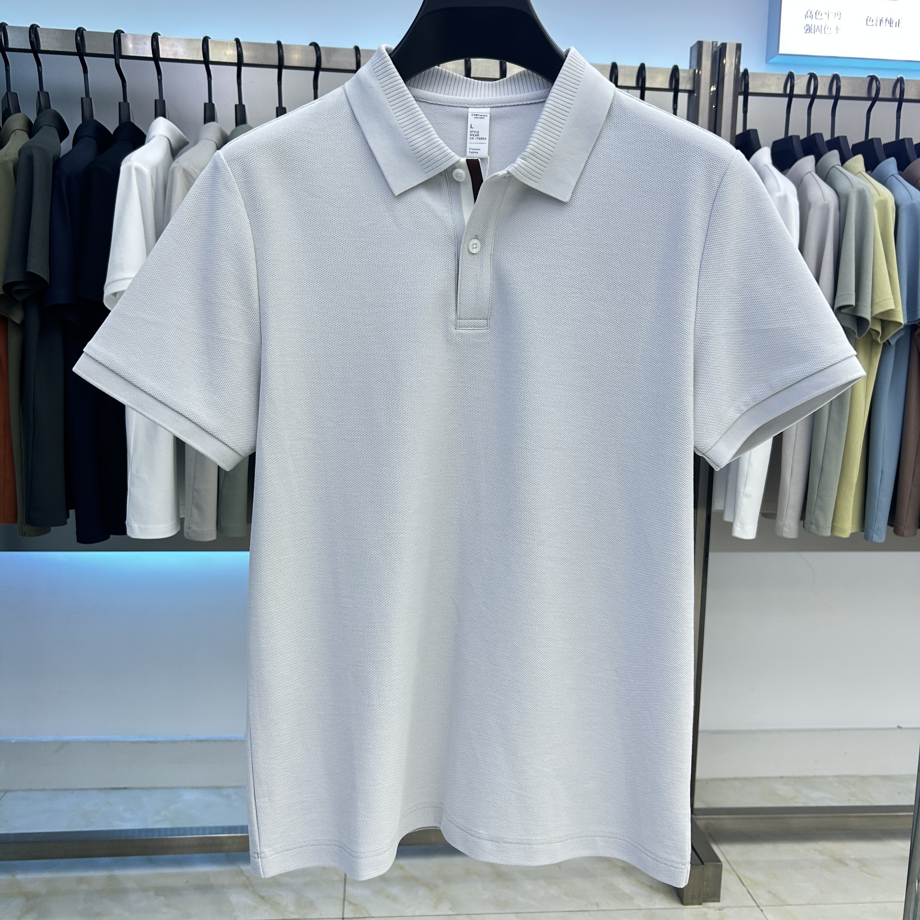 XYD5401 220g weight 66.9%cotton  28.4%Polyester fiber  2.4%Linen  2.3%Mulberry silk  Polo shirt