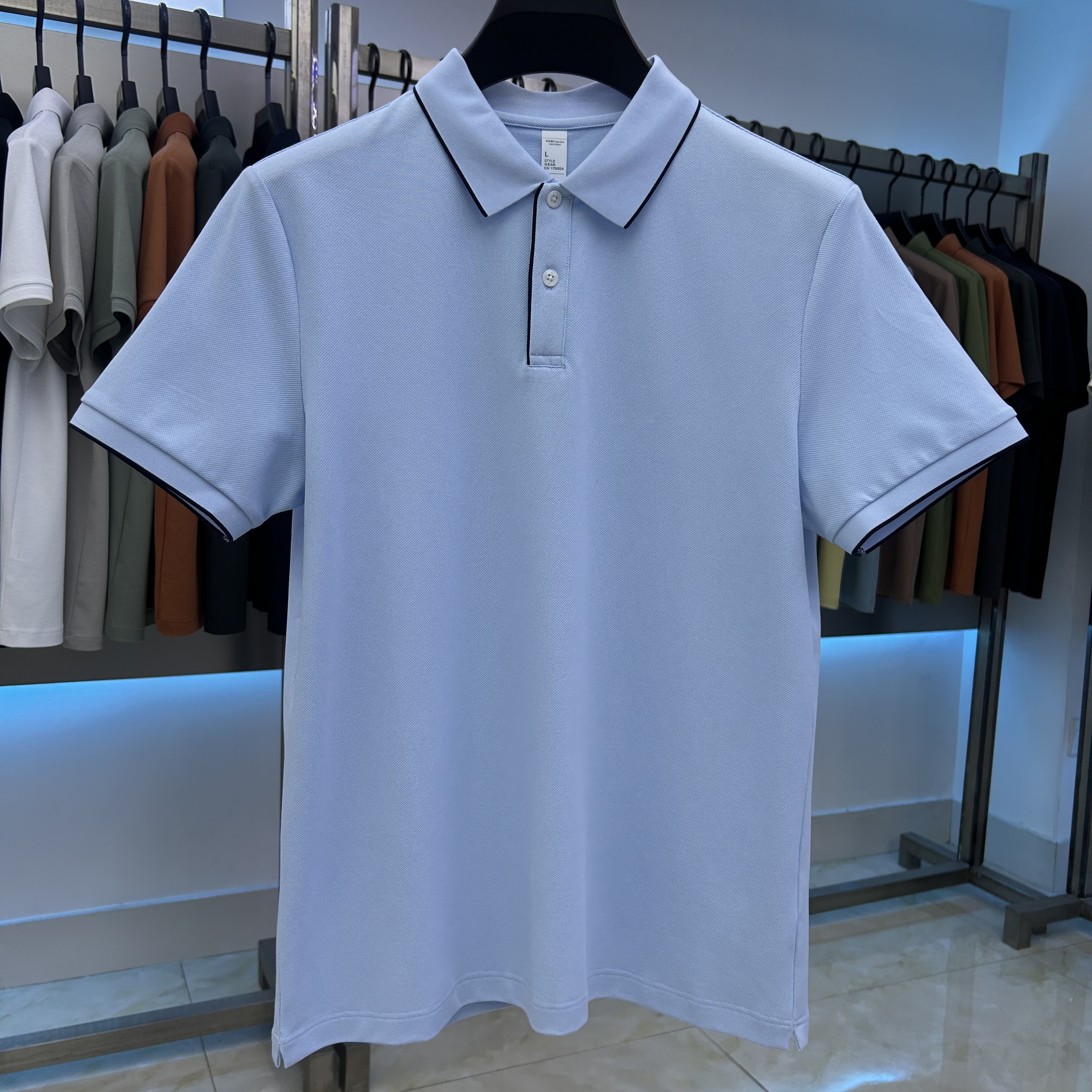 XYD5606  220g weight 64.7%cotton 16.8%polyester fiber 14.8%modal  3.7%spandex  Polo shirt