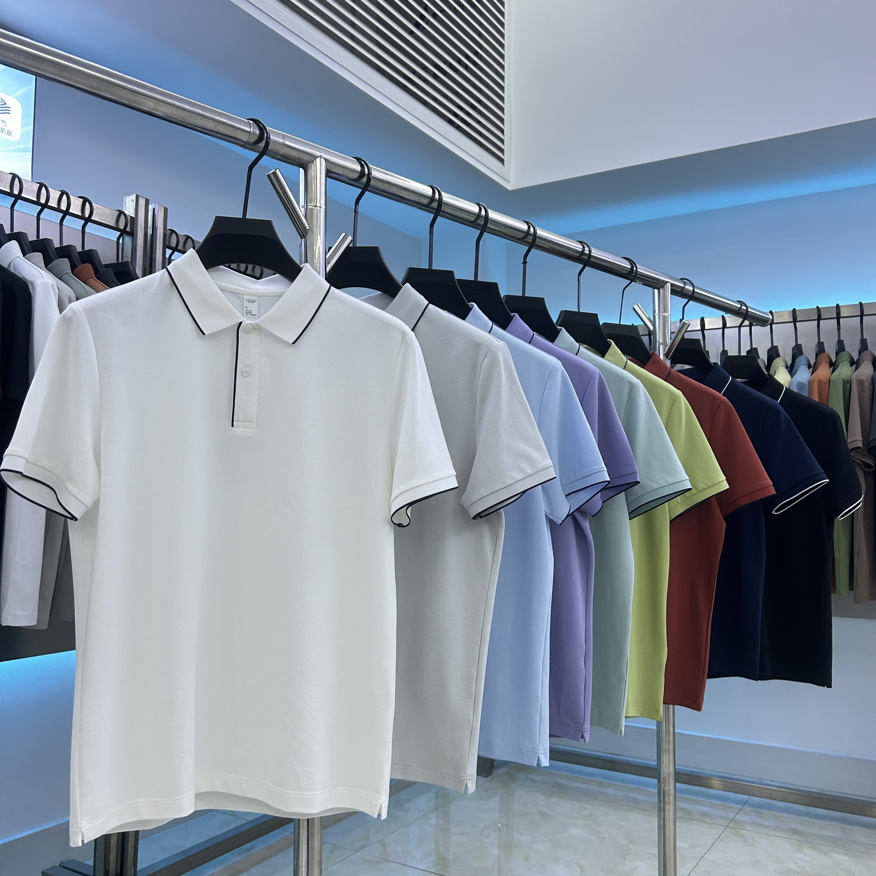 XYD5606  220g weight 64.7%cotton 16.8%polyester fiber 14.8%modal  3.7%spandex  Polo shirt