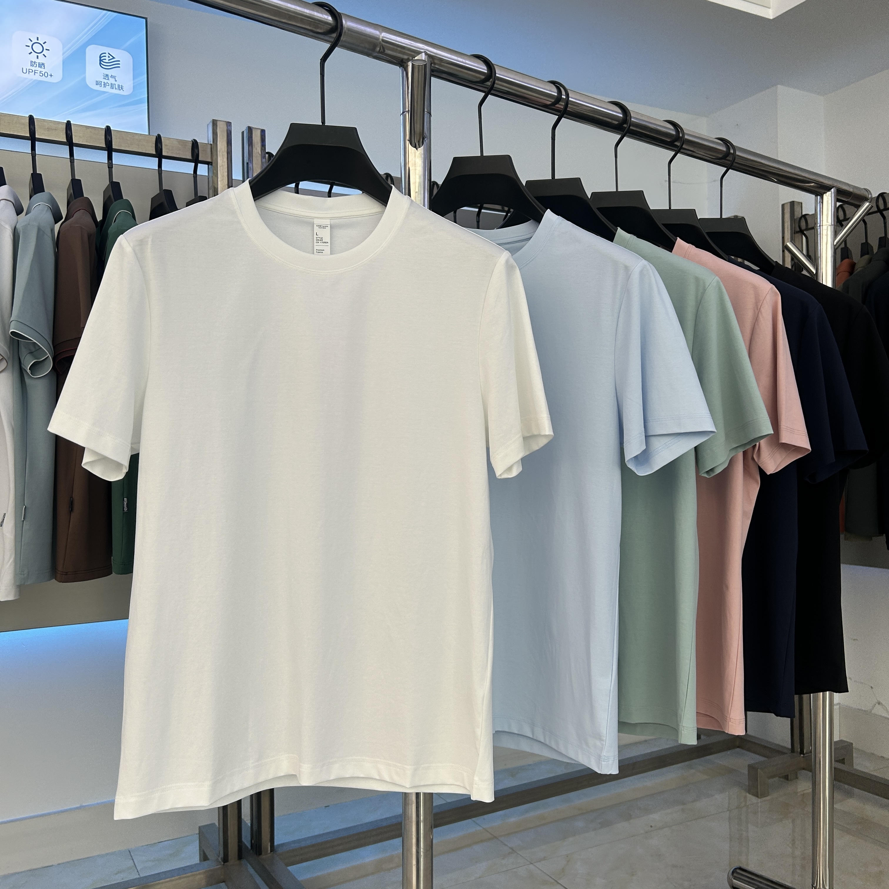 XYD5950 200g weight 89.6%cotton  10.4%spandex   T-shirt