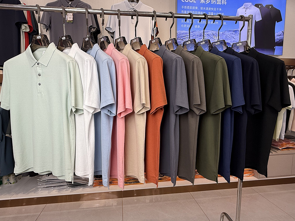 ML8808 230g weight  73.5%Cotton 26.5%Solona Sorona Cotton Double Pique Polo shirt （少了浅蓝色单色图）