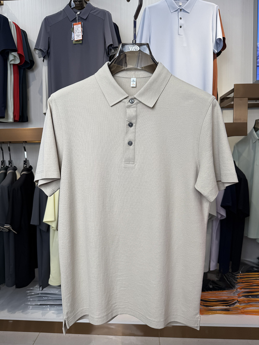 ML8808 230g weight  73.5%Cotton 26.5%Solona Sorona Cotton Double Pique Polo shirt （少了浅蓝色单色图）