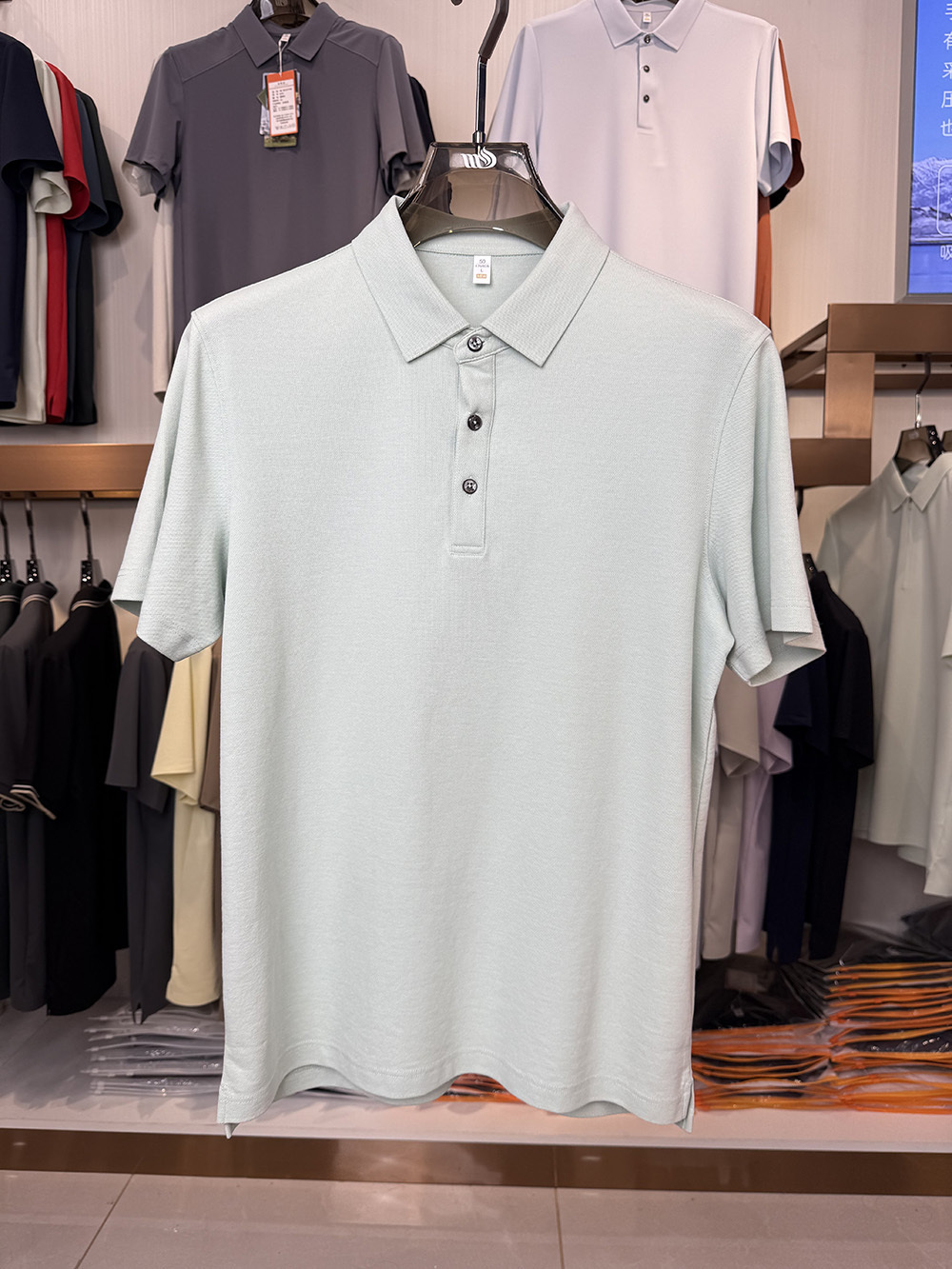 ML8808 230g weight  73.5%Cotton 26.5%Solona Sorona Cotton Double Pique Polo shirt （少了浅蓝色单色图）