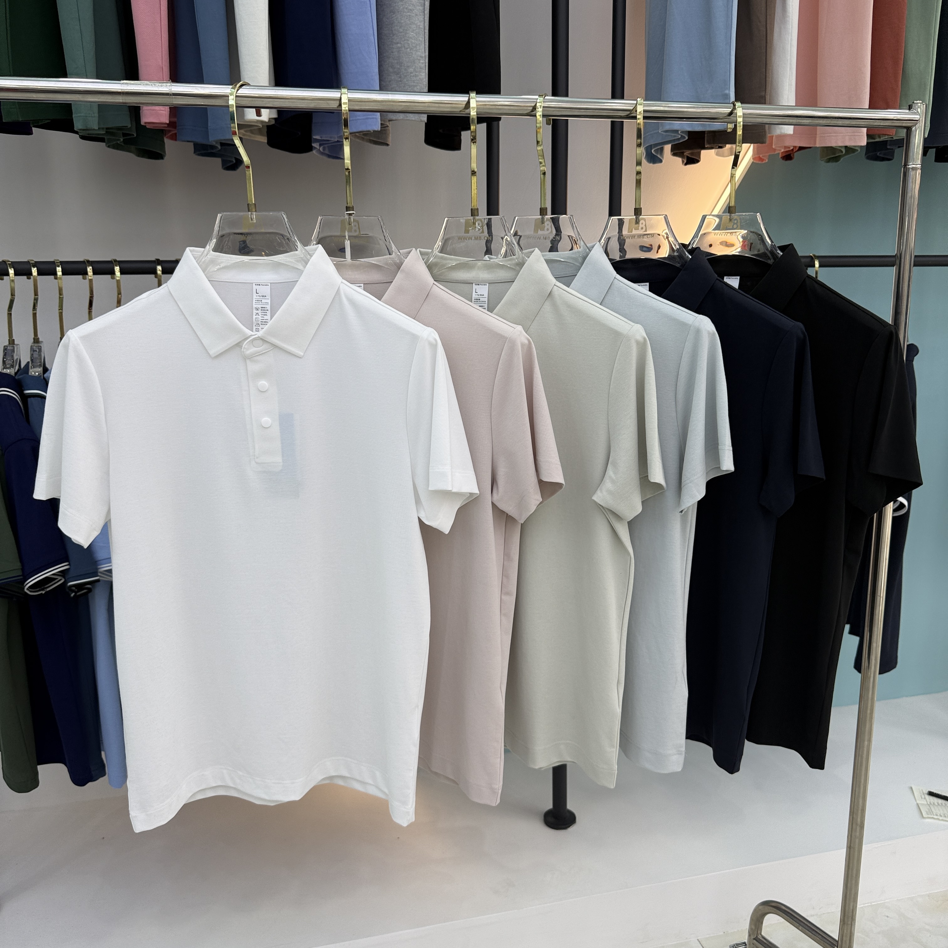 SD A7 47.8% Polyester 25.6% Lyocell 18.7% Cotton 7.9% Spandex Short Sleeve Polo Shirt