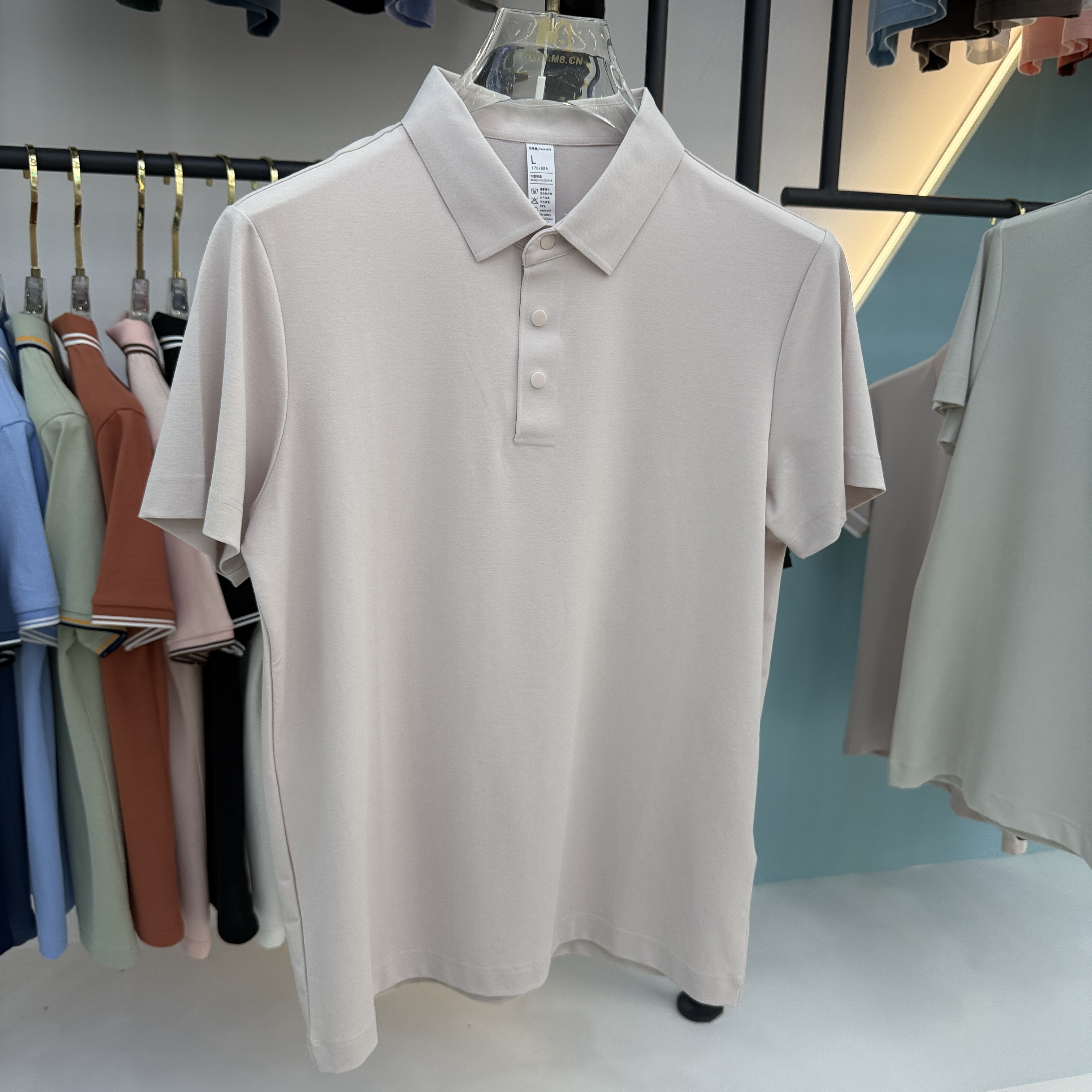 SD A7 47.8% Polyester 25.6% Lyocell 18.7% Cotton 7.9% Spandex Short Sleeve Polo Shirt