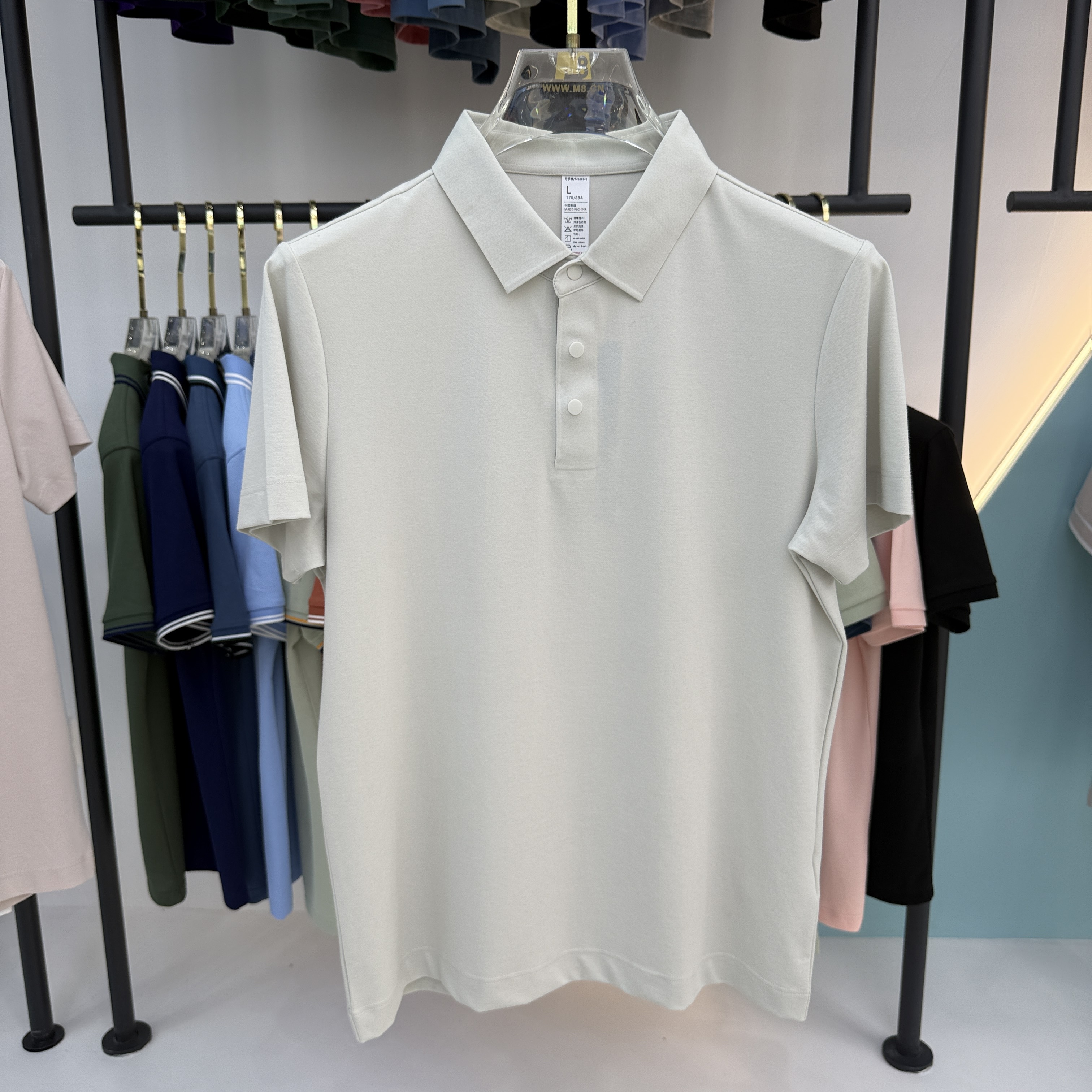 SD A7 47.8% Polyester 25.6% Lyocell 18.7% Cotton 7.9% Spandex Short Sleeve Polo Shirt