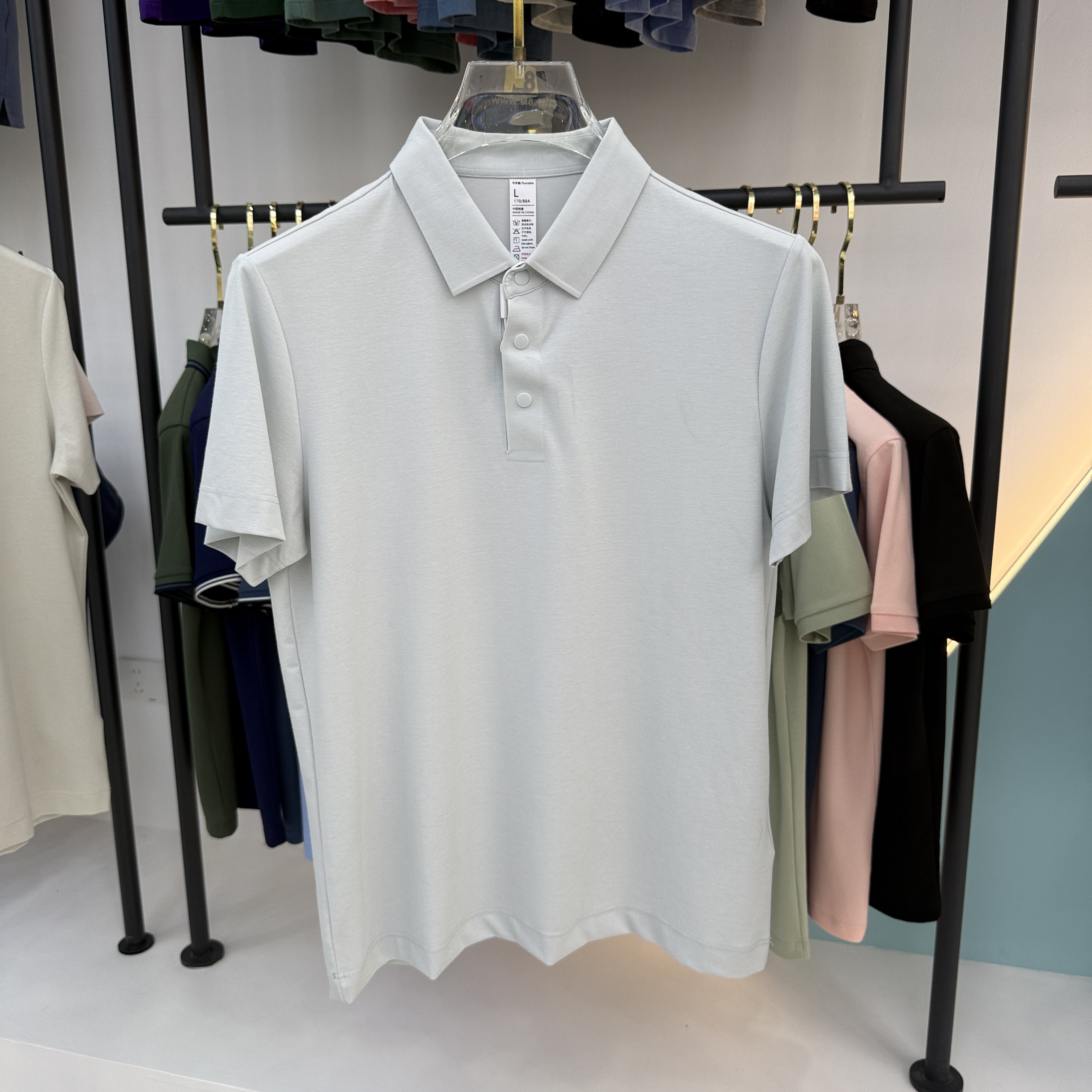 SD A7 47.8% Polyester 25.6% Lyocell 18.7% Cotton 7.9% Spandex Short Sleeve Polo Shirt