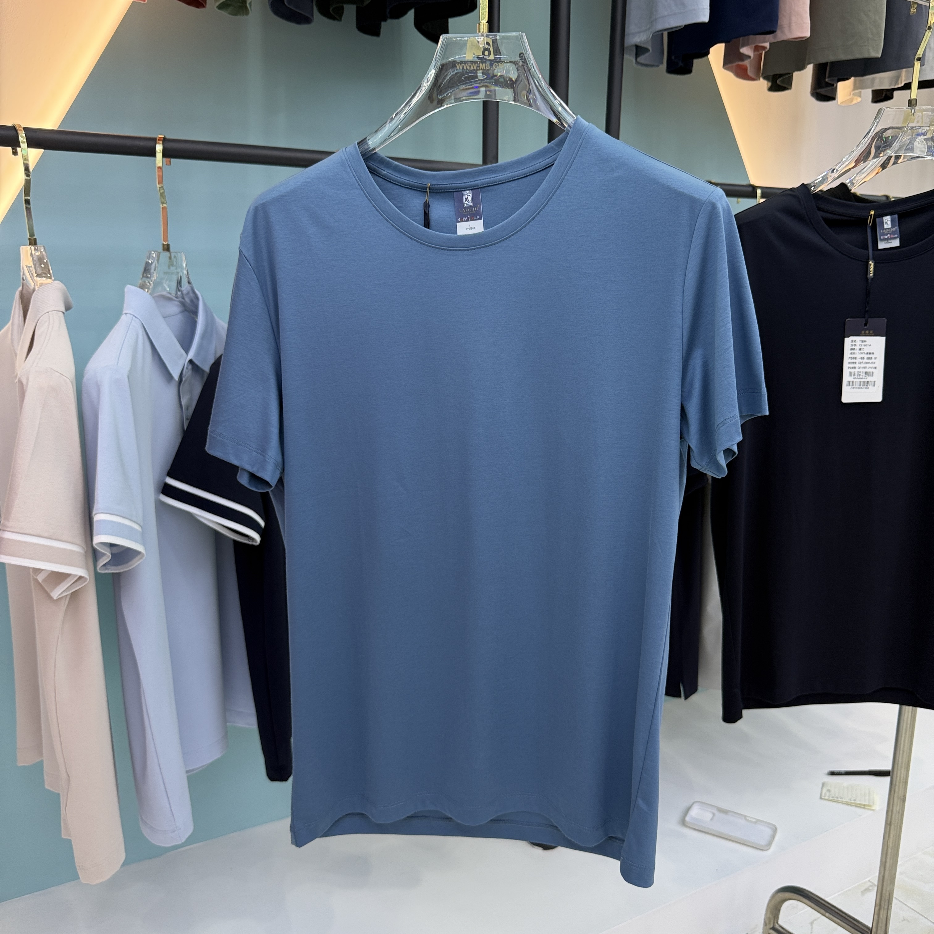 SD 21801 100% Liquid Ammonia Cotton Short Sleeve Polo Shirt