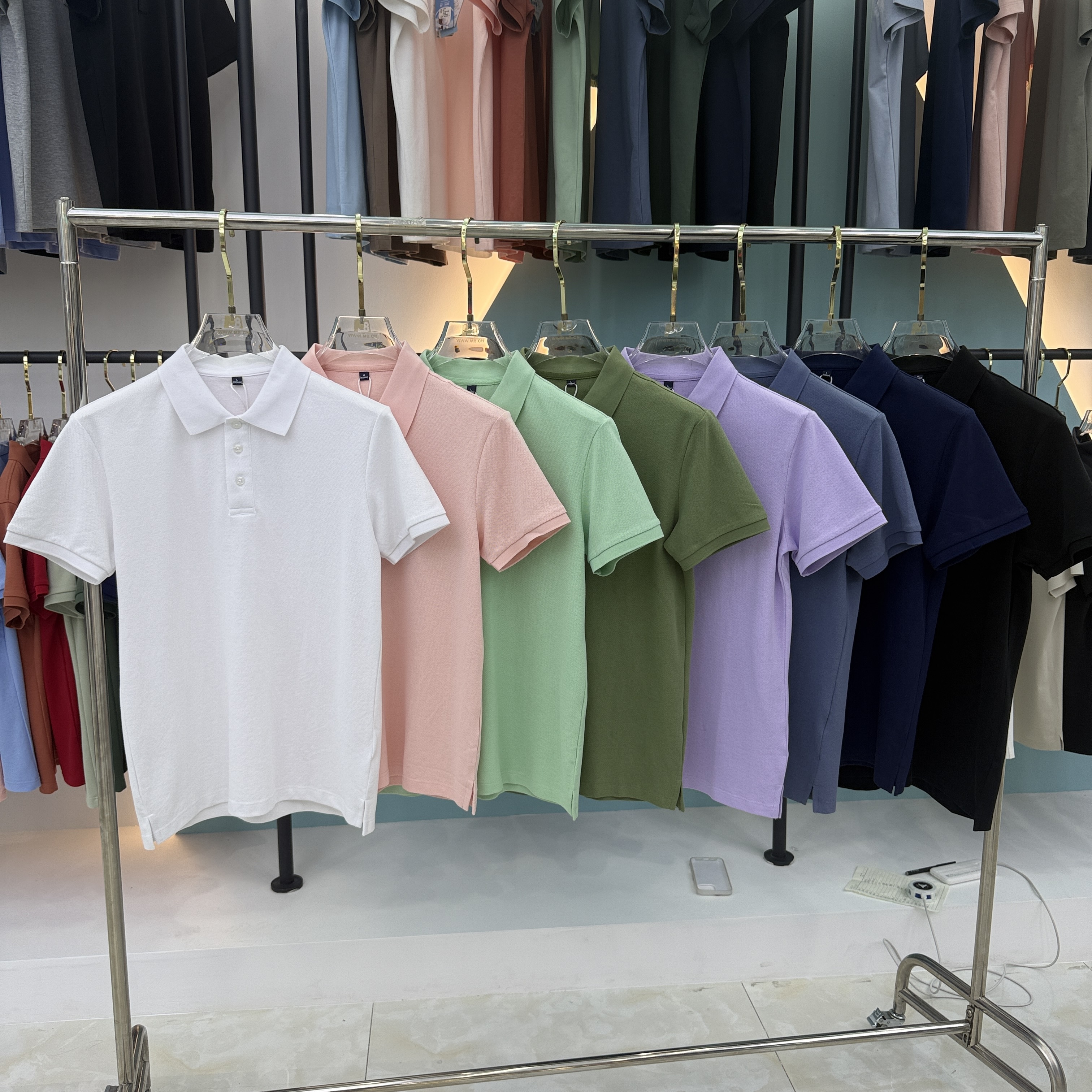 SD 33701 76% Cotton 24% Fiber Short Sleeve Polo Shirt