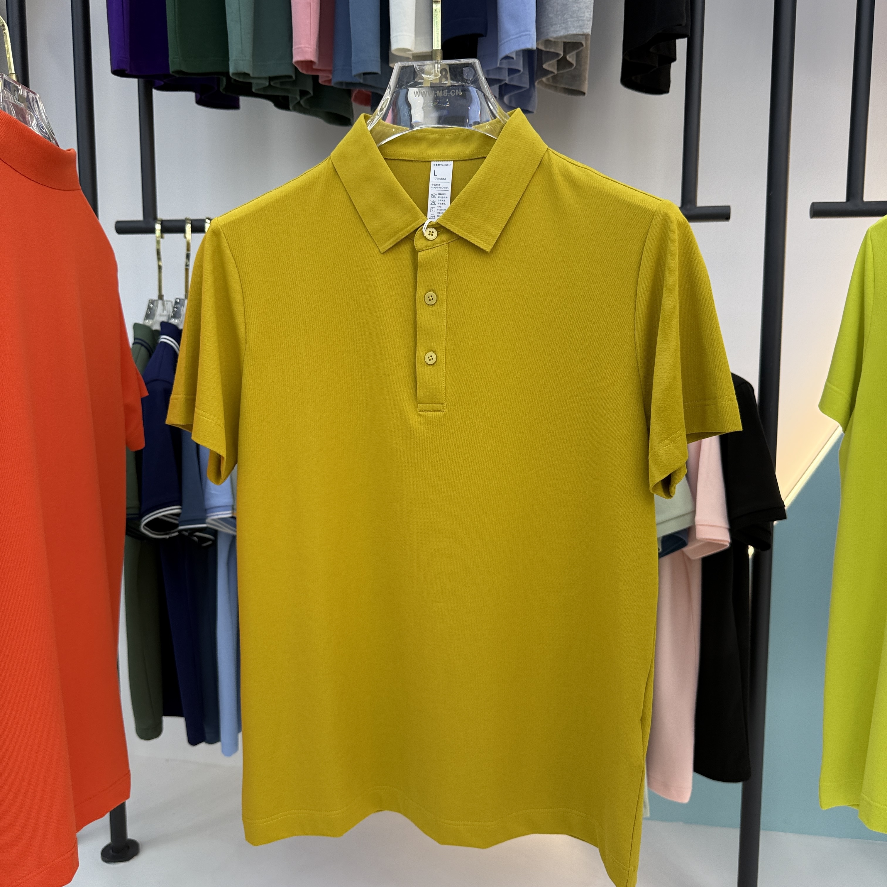 SD B01 49.3% Cotton  45.7% Polyester 5% Spandex Short Sleeve Polo Shirt