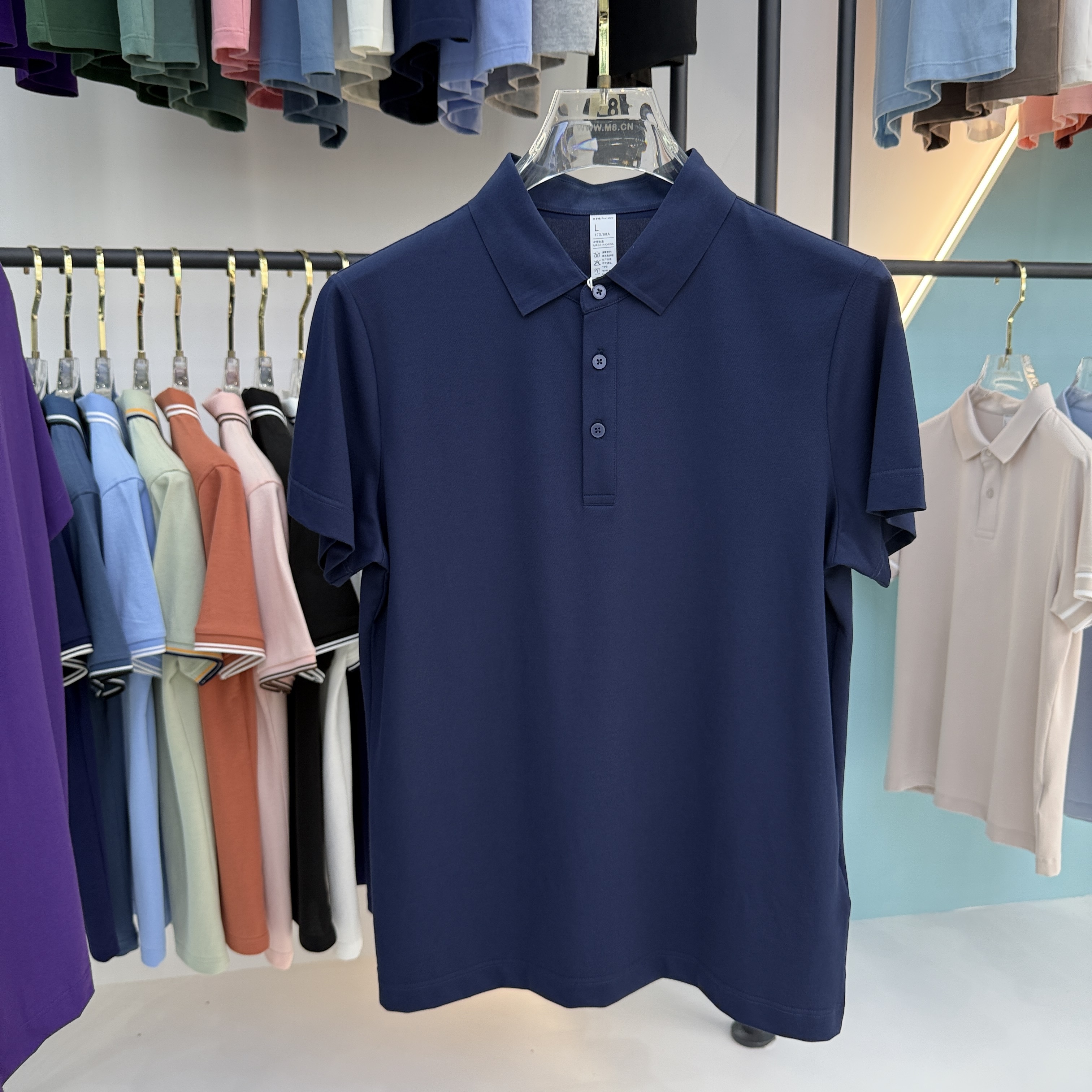 SD B01 49.3% Cotton  45.7% Polyester 5% Spandex Short Sleeve Polo Shirt