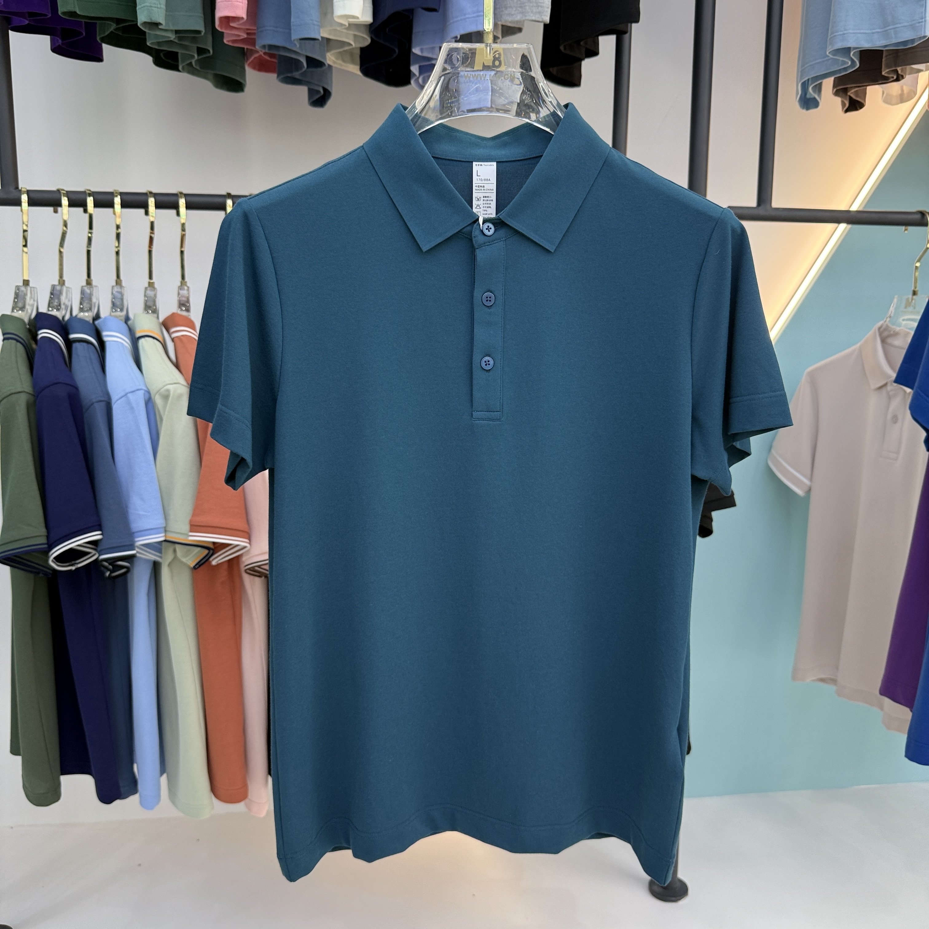 SD B01 49.3% Cotton  45.7% Polyester 5% Spandex Short Sleeve Polo Shirt