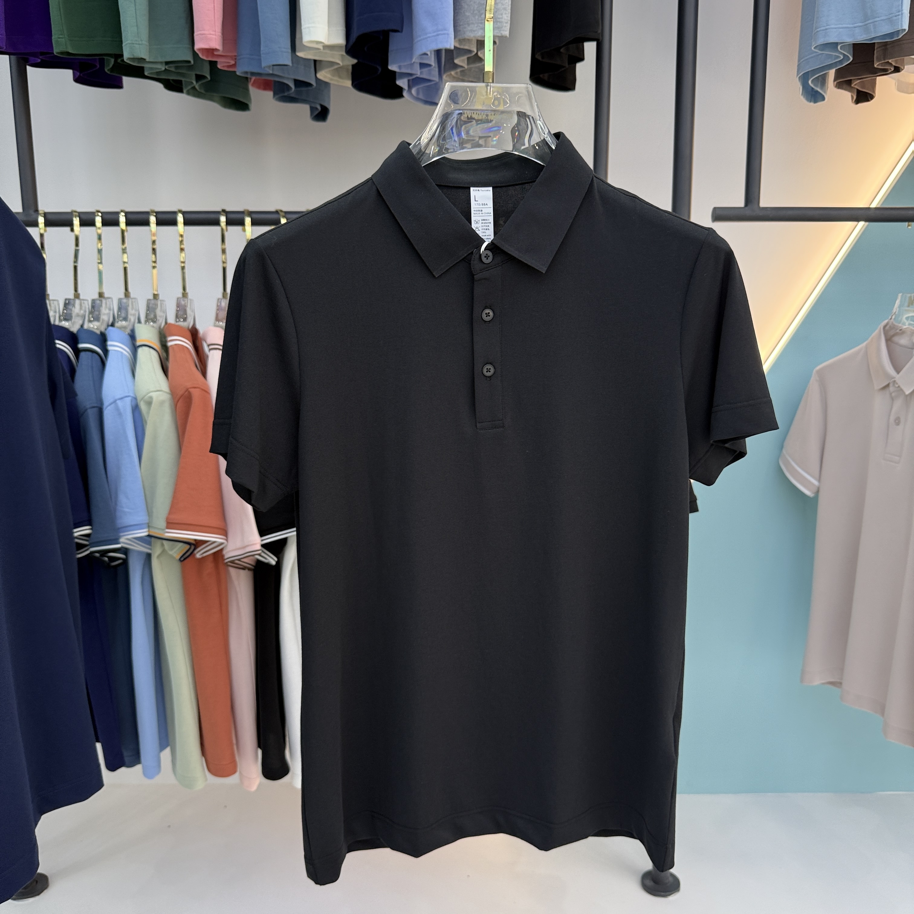 SD B01 49.3% Cotton  45.7% Polyester 5% Spandex Short Sleeve Polo Shirt