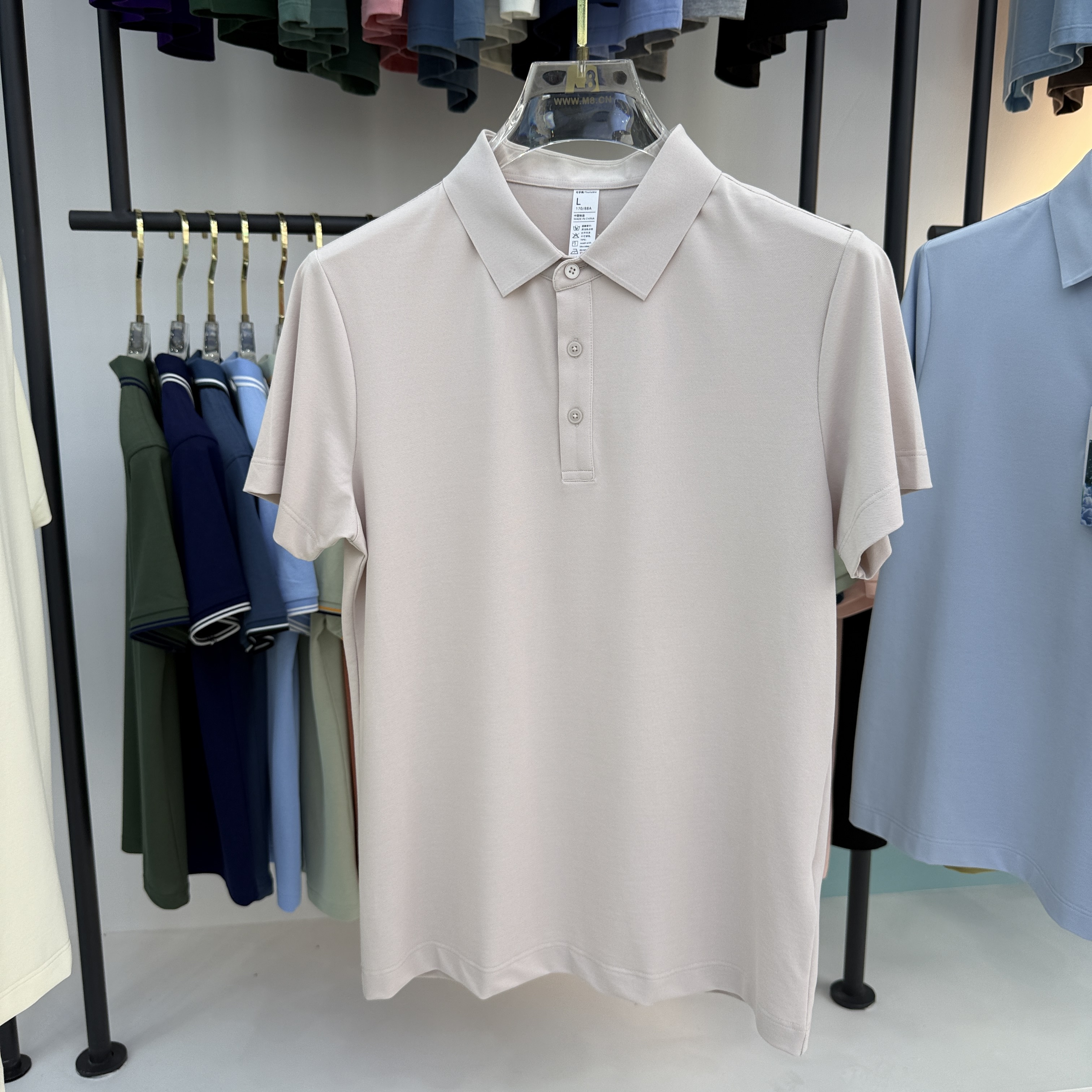 SD B01 49.3% Cotton  45.7% Polyester 5% Spandex Short Sleeve Polo Shirt