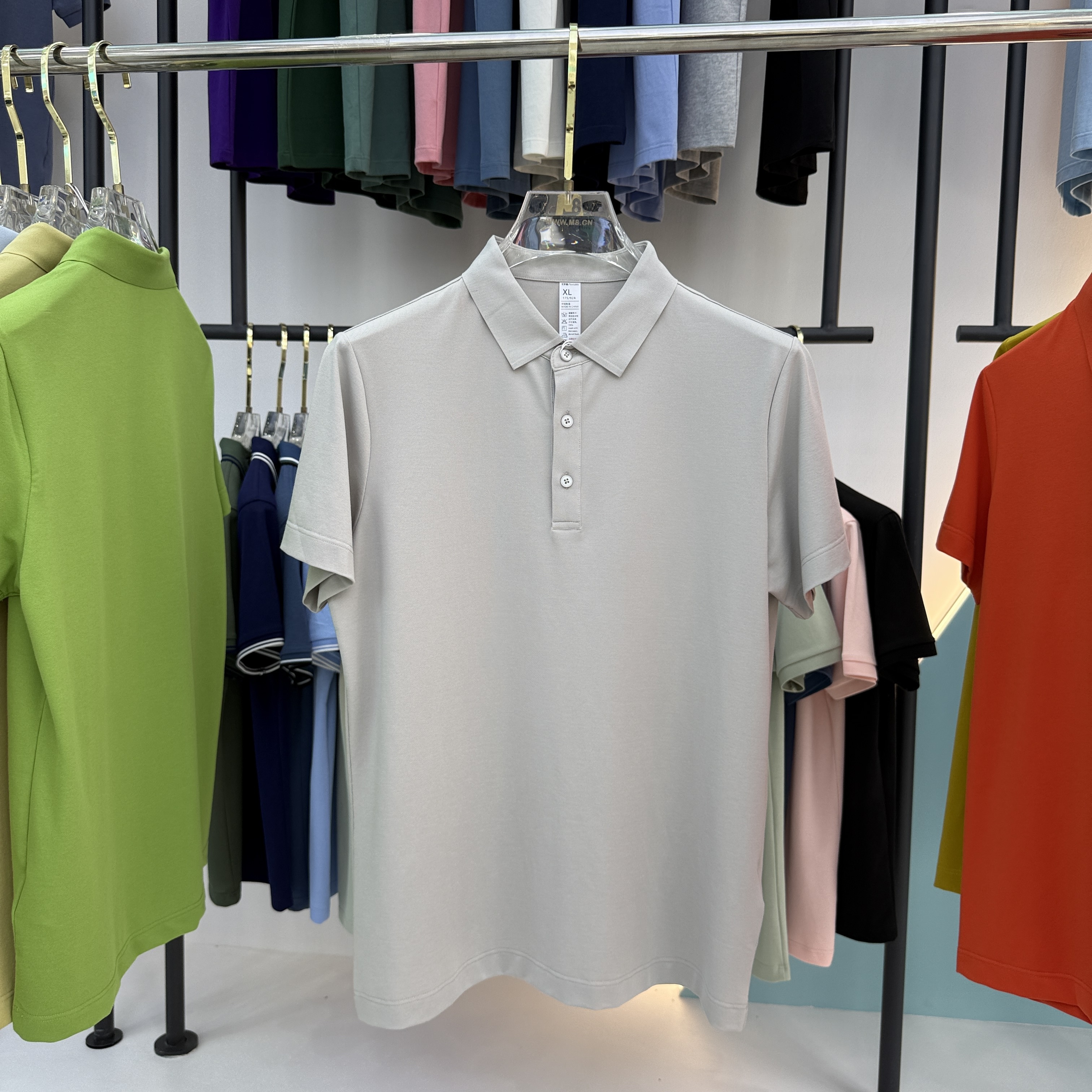 SD B01 49.3% Cotton  45.7% Polyester 5% Spandex Short Sleeve Polo Shirt