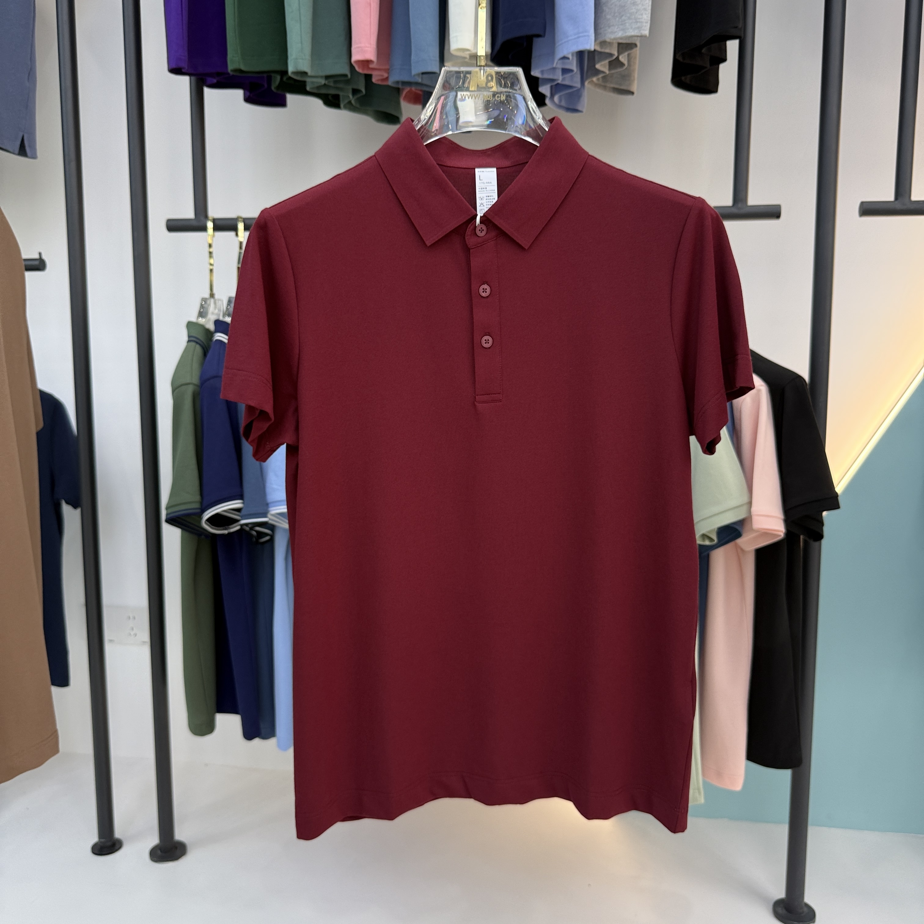 SD B01 49.3% Cotton  45.7% Polyester 5% Spandex Short Sleeve Polo Shirt