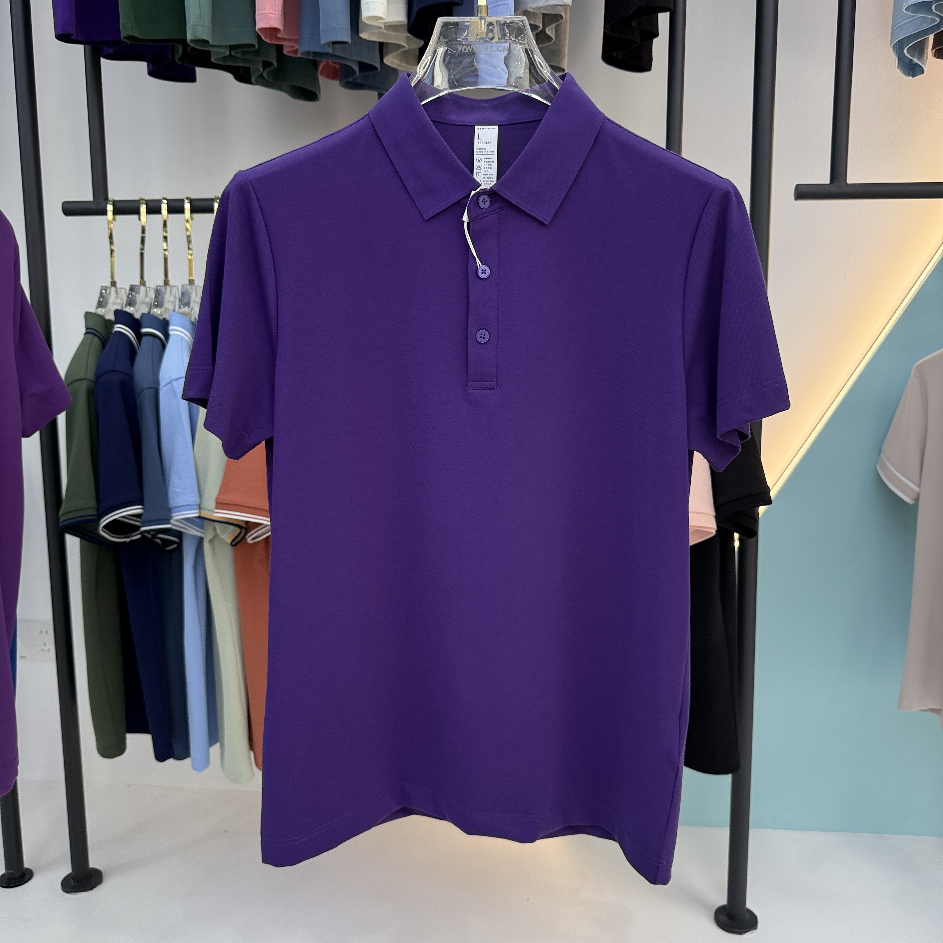 SD B01 49.3% Cotton  45.7% Polyester 5% Spandex Short Sleeve Polo Shirt