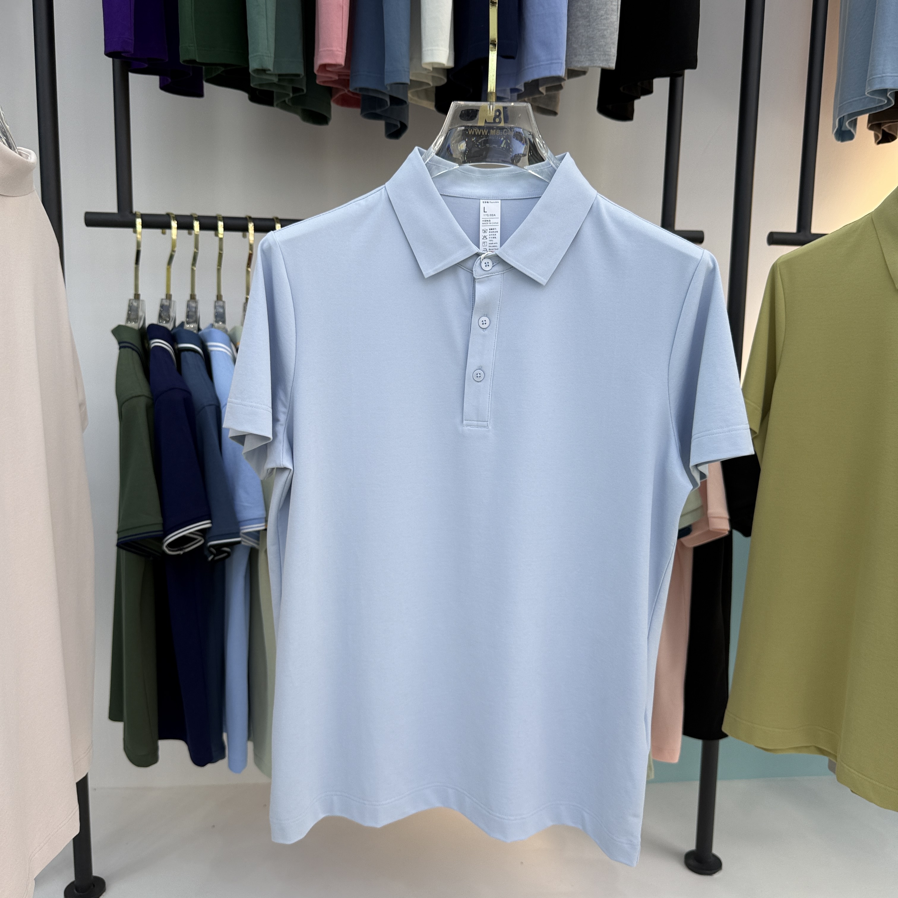 SD B01 49.3% Cotton  45.7% Polyester 5% Spandex Short Sleeve Polo Shirt