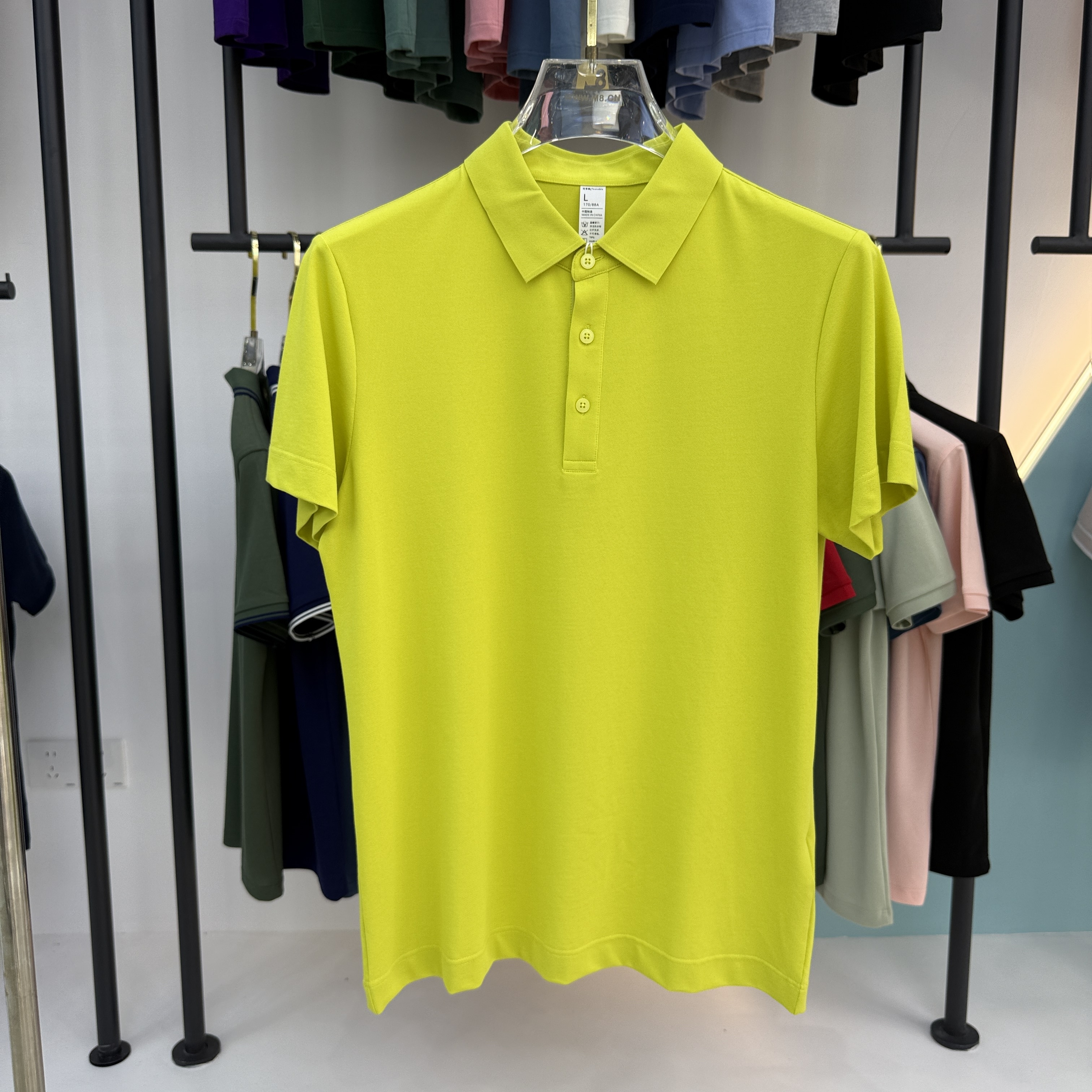 SD B01 49.3% Cotton  45.7% Polyester 5% Spandex Short Sleeve Polo Shirt