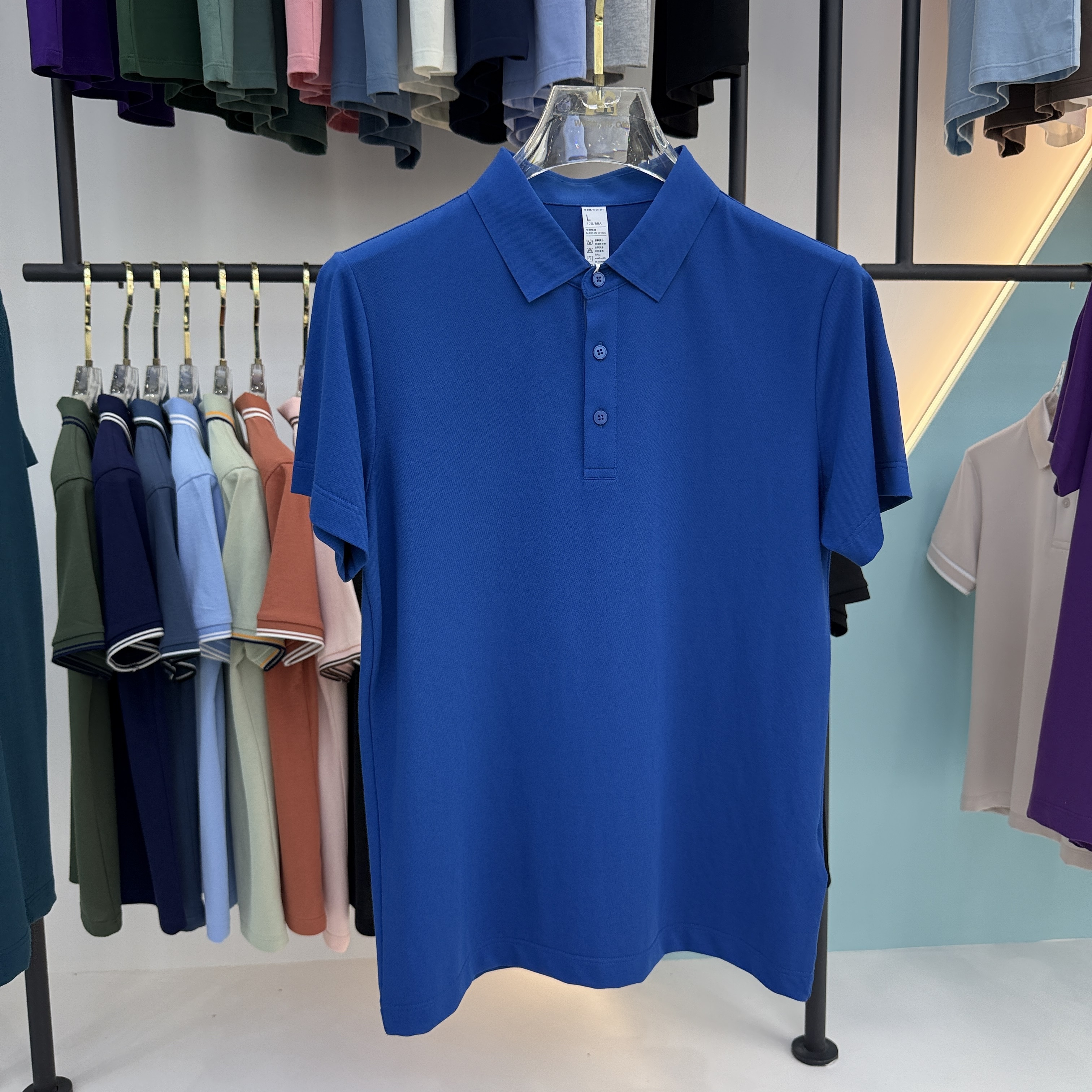 SD B01 49.3% Cotton  45.7% Polyester 5% Spandex Short Sleeve Polo Shirt