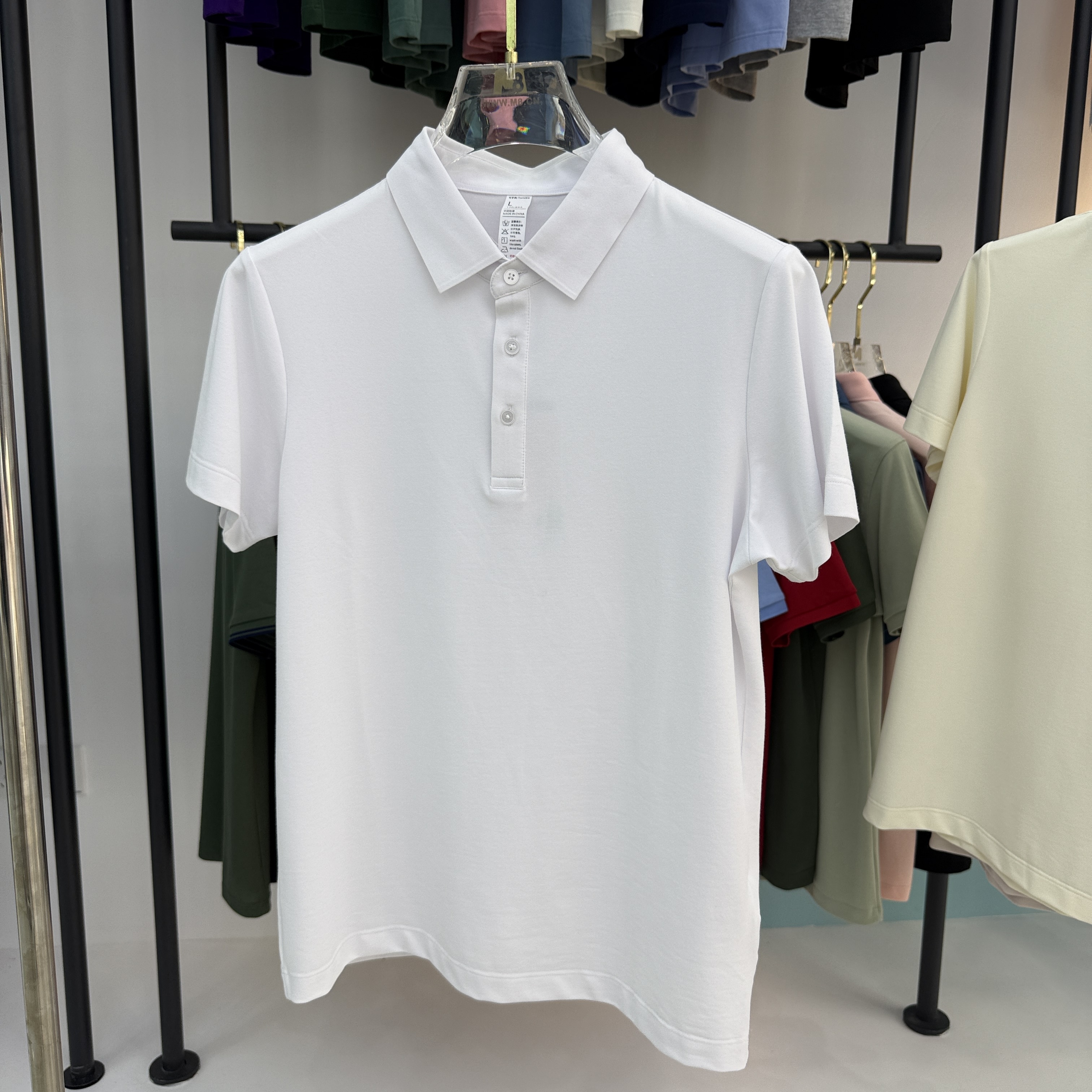 SD B01 49.3% Cotton  45.7% Polyester 5% Spandex Short Sleeve Polo Shirt