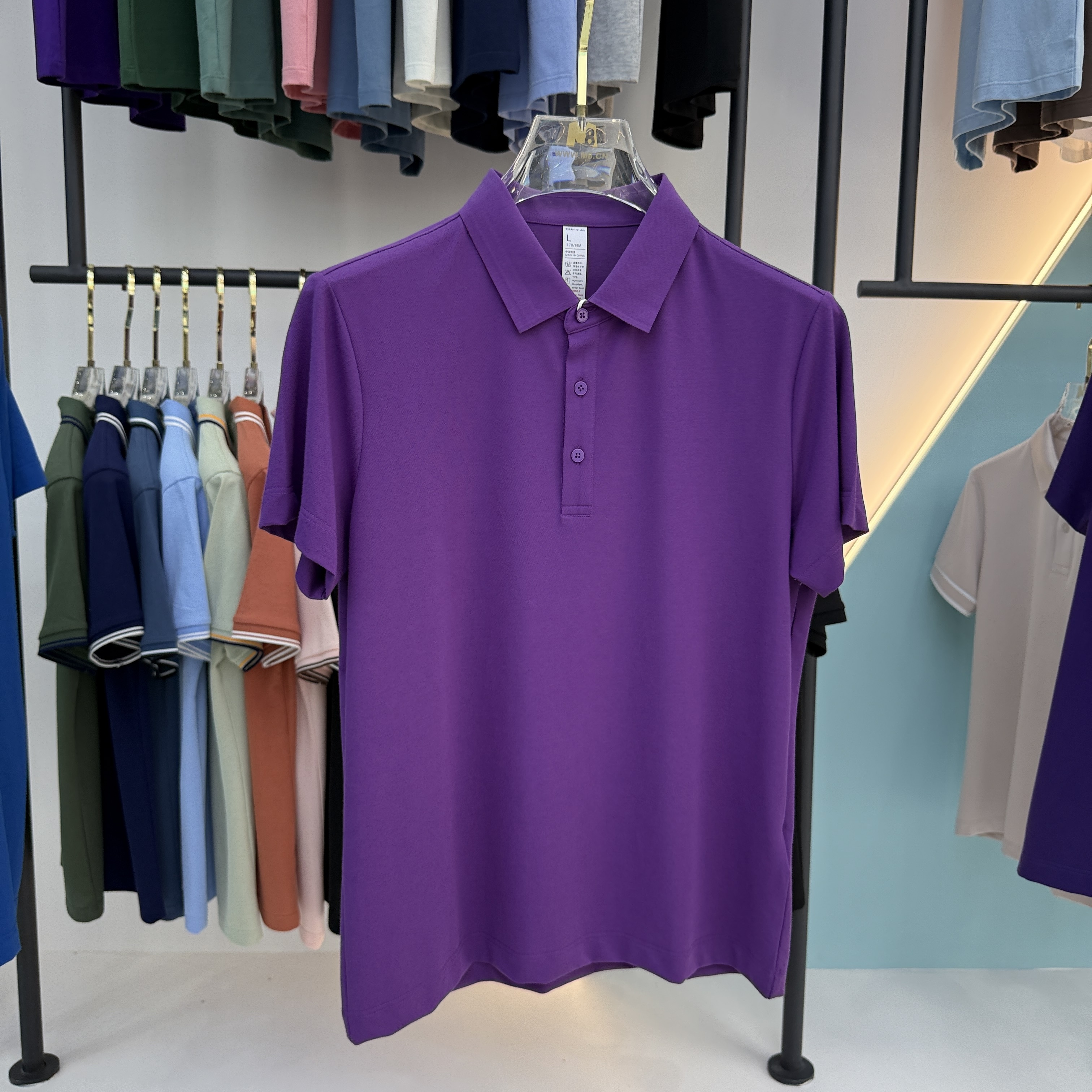 SD B01 49.3% Cotton  45.7% Polyester 5% Spandex Short Sleeve Polo Shirt