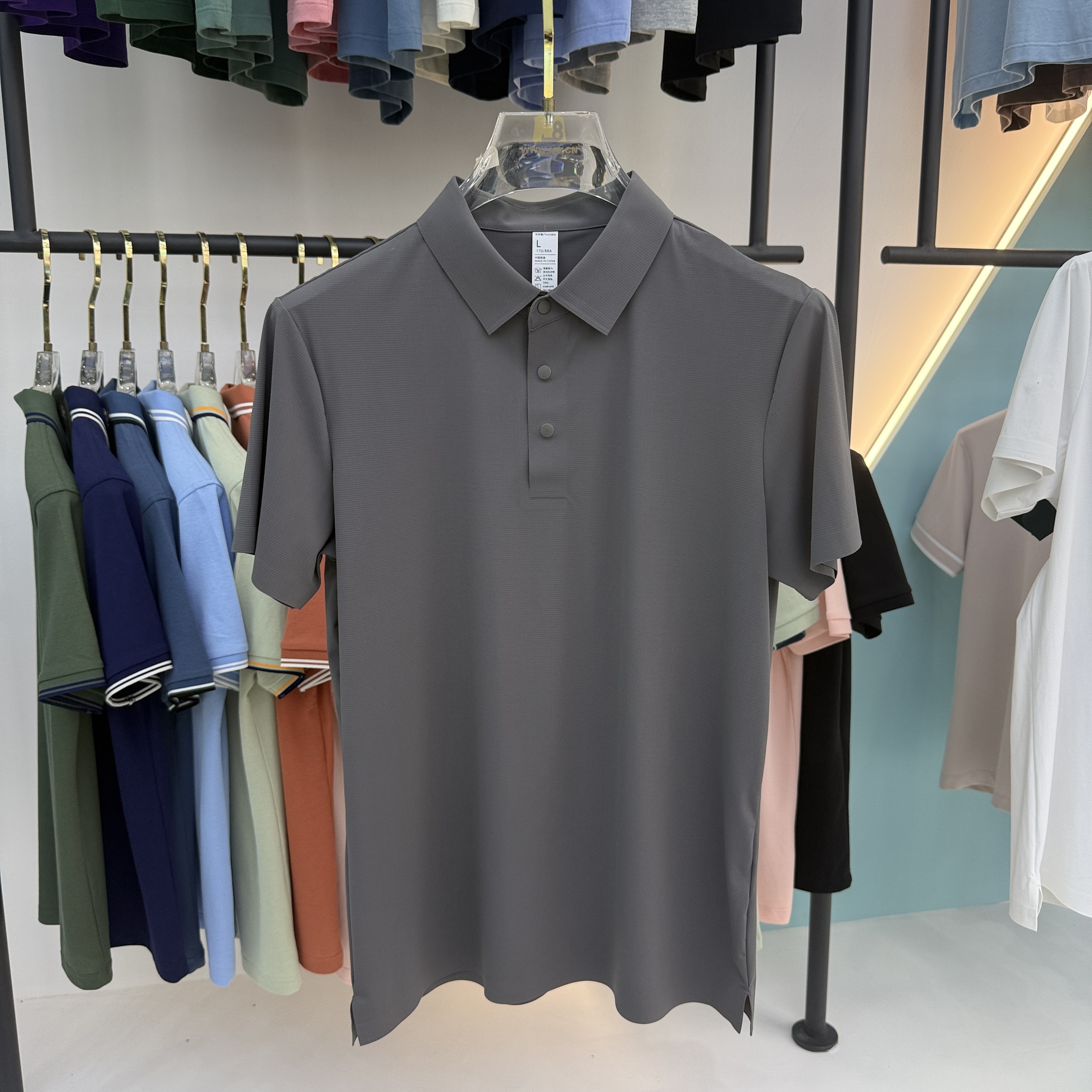 SD A6 81.3% Nylon 18.7% Spandex Short Sleeve Polo Shirt