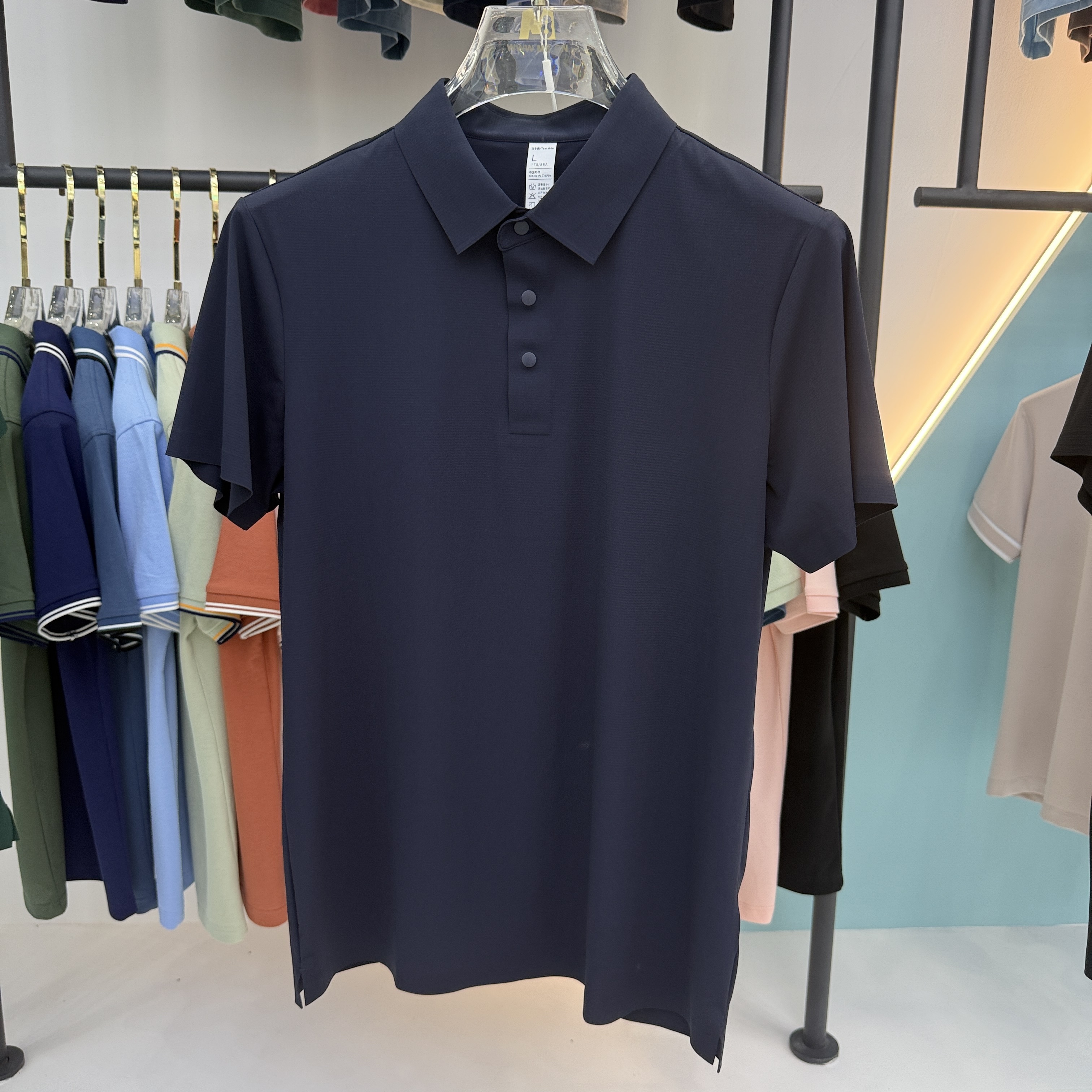 SD A6 81.3% Nylon 18.7% Spandex Short Sleeve Polo Shirt