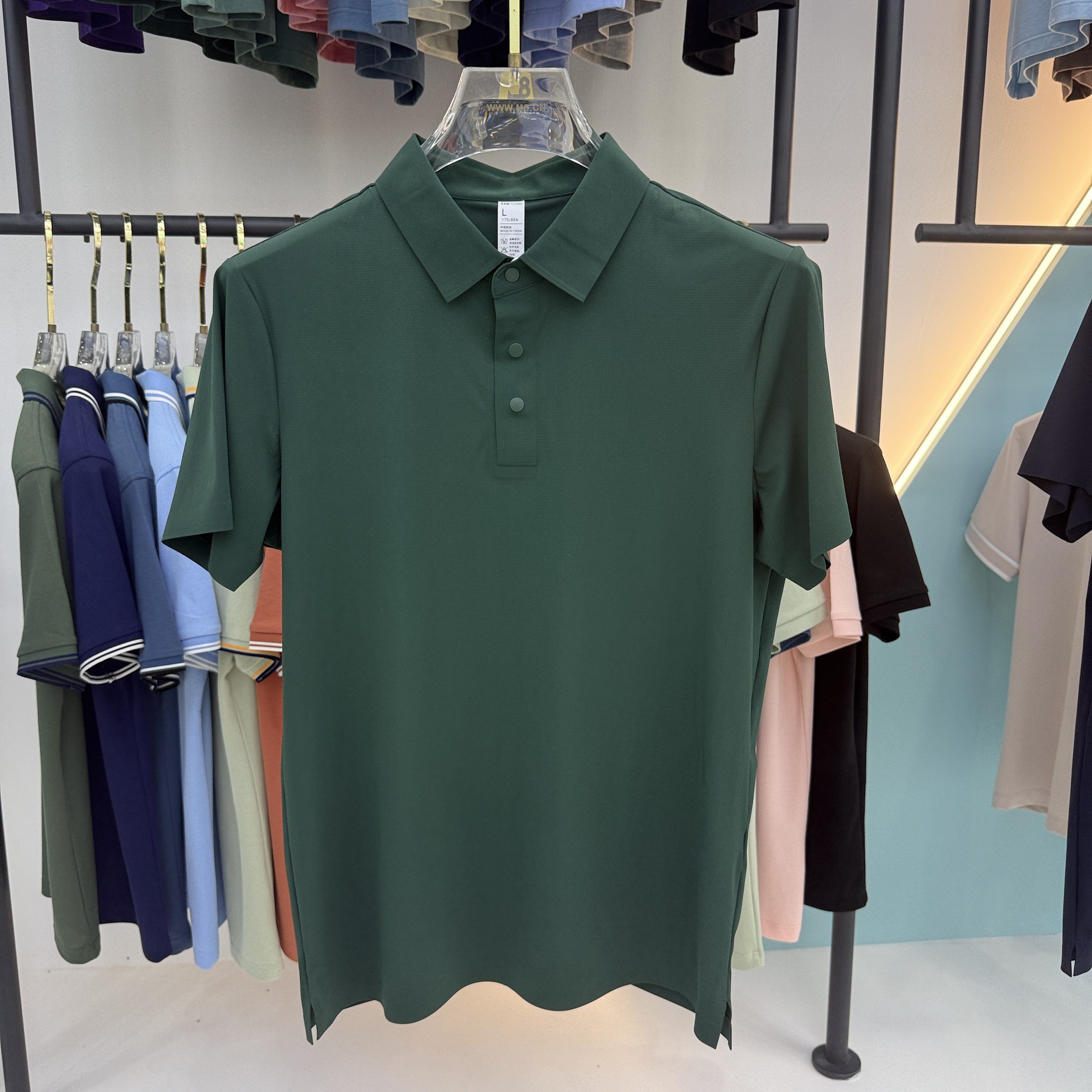 SD A6 81.3% Nylon 18.7% Spandex Short Sleeve Polo Shirt