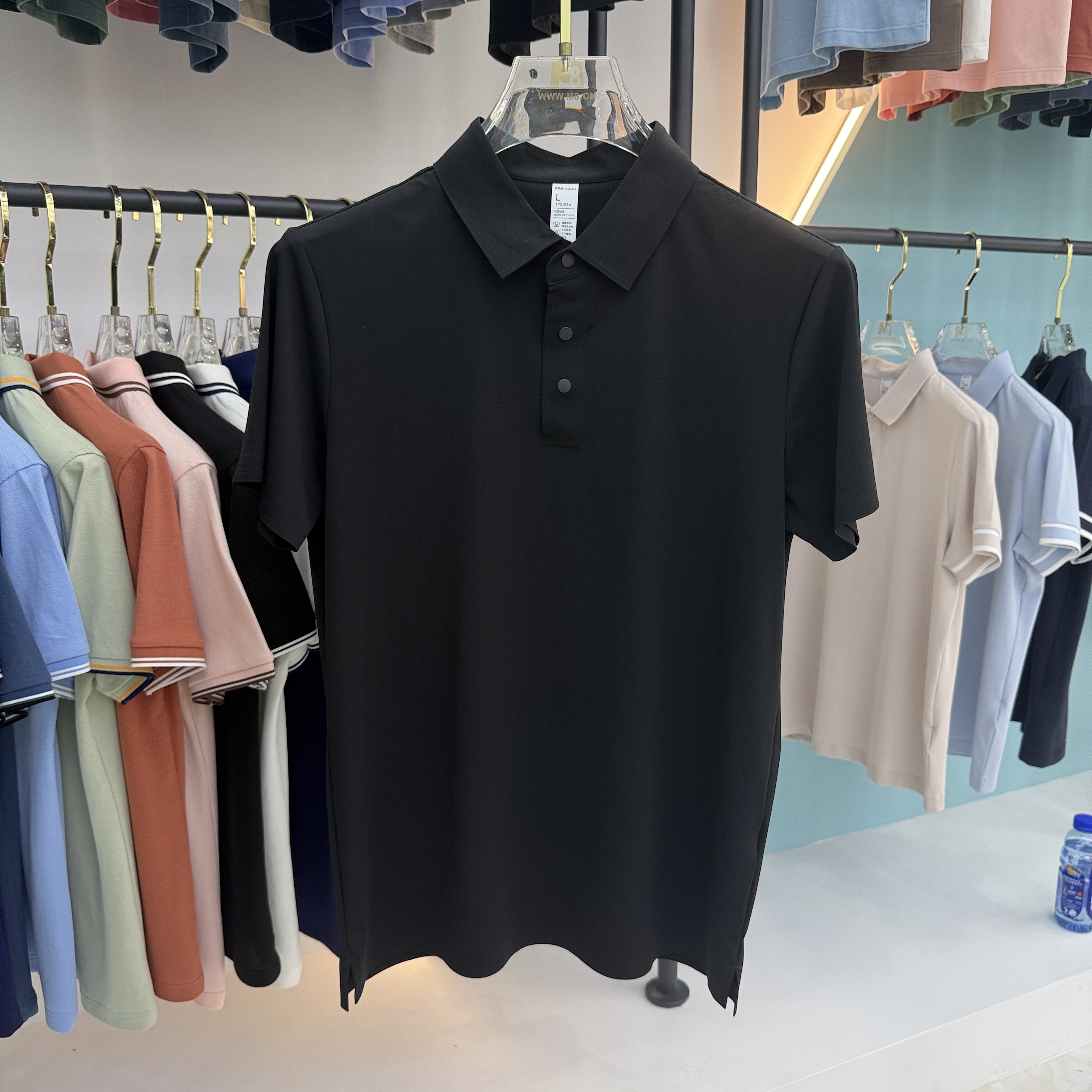 SD A6 81.3% Nylon 18.7% Spandex Short Sleeve Polo Shirt