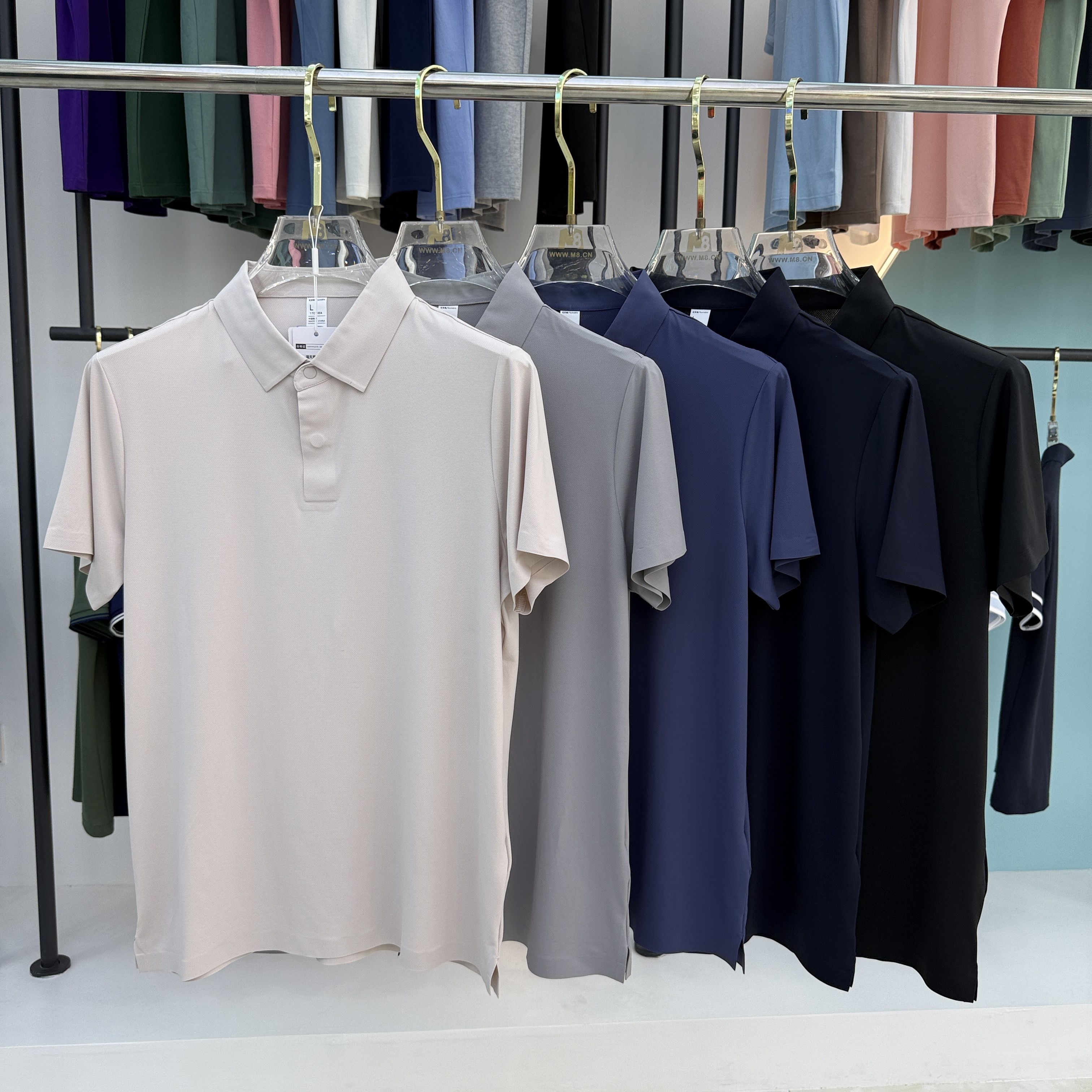 SD B05 90.5% Nylon 9.5% Spandex Short Sleeve Polo Shirt
