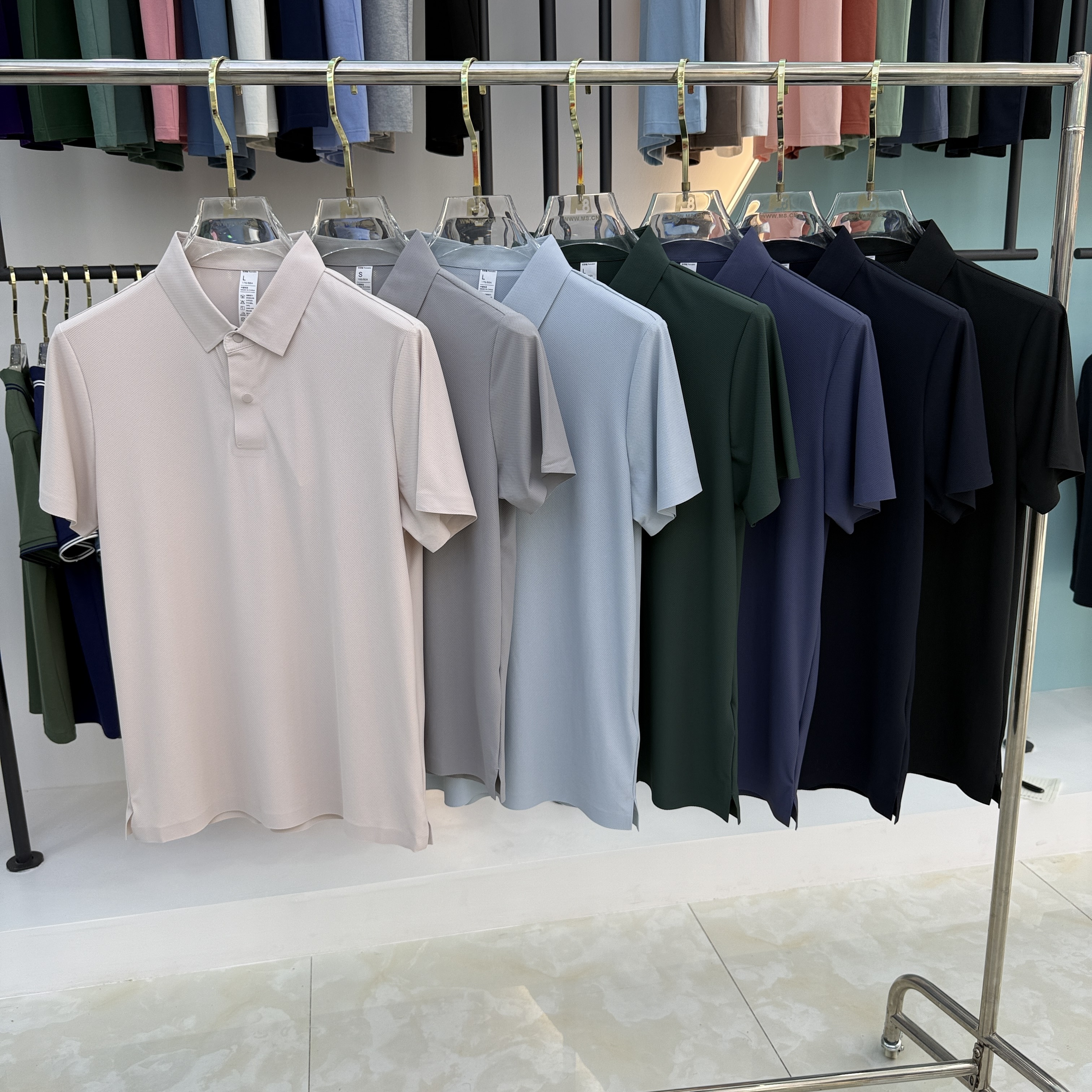 SD B06 84% Nylon 16% Spandex Short Sleeve Polo Shirt