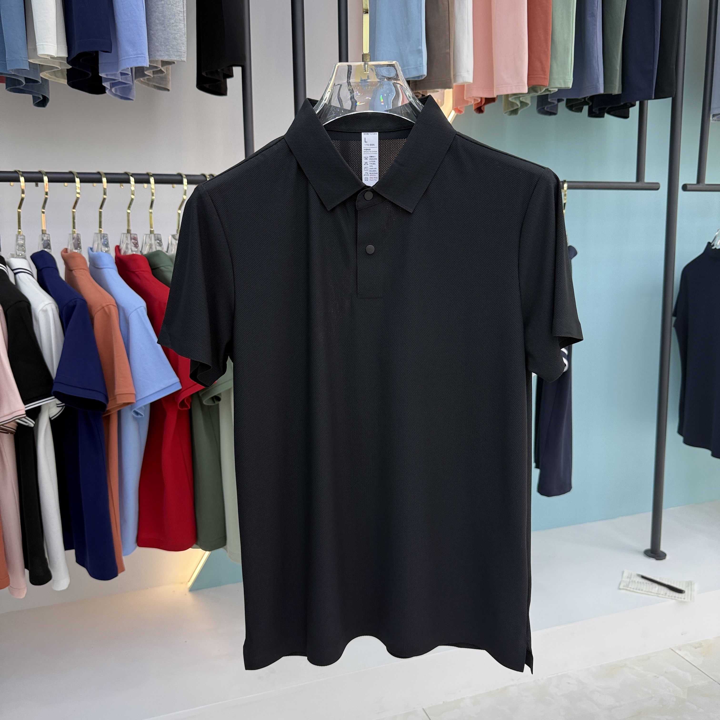 SD B06 84% Nylon 16% Spandex Short Sleeve Polo Shirt