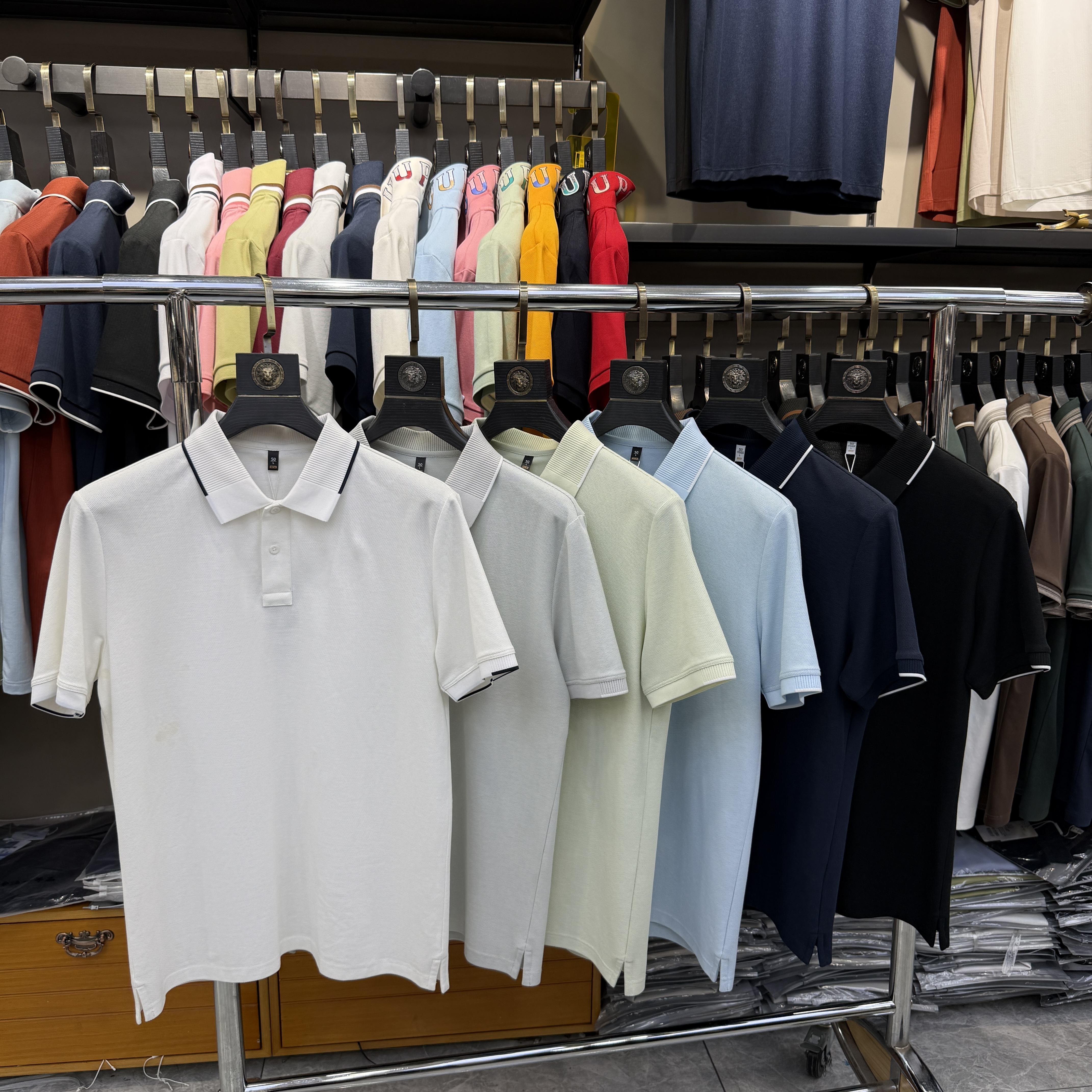 JM6505 66% Cotton 28% Polyester  3% Linen 3% Mulberry Silk  Short-sleeve polo shirt