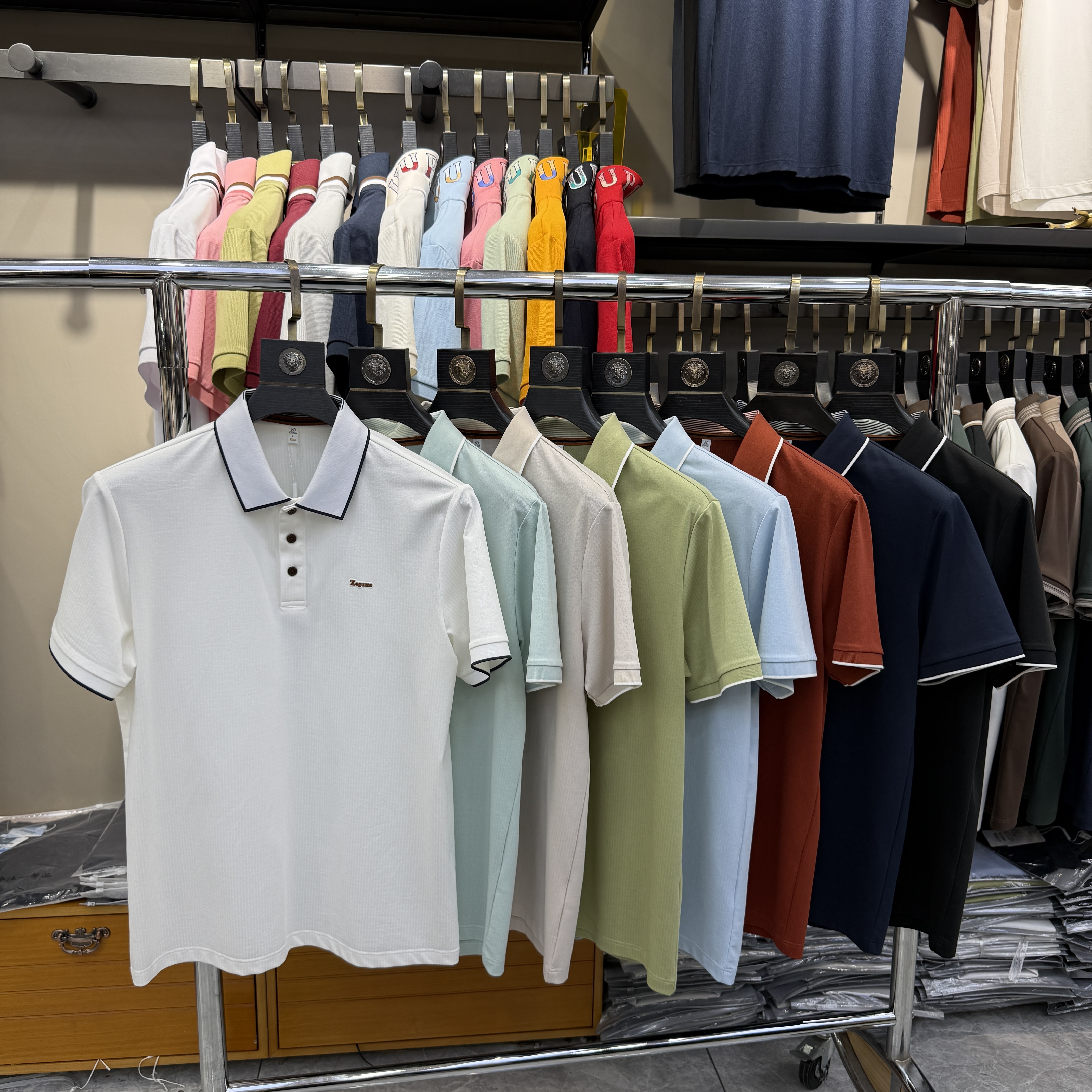 JM6803 42.8% Polyester  39.7%Cotton  13% Modal 4.5%Spandex Short-sleeve polo shirt