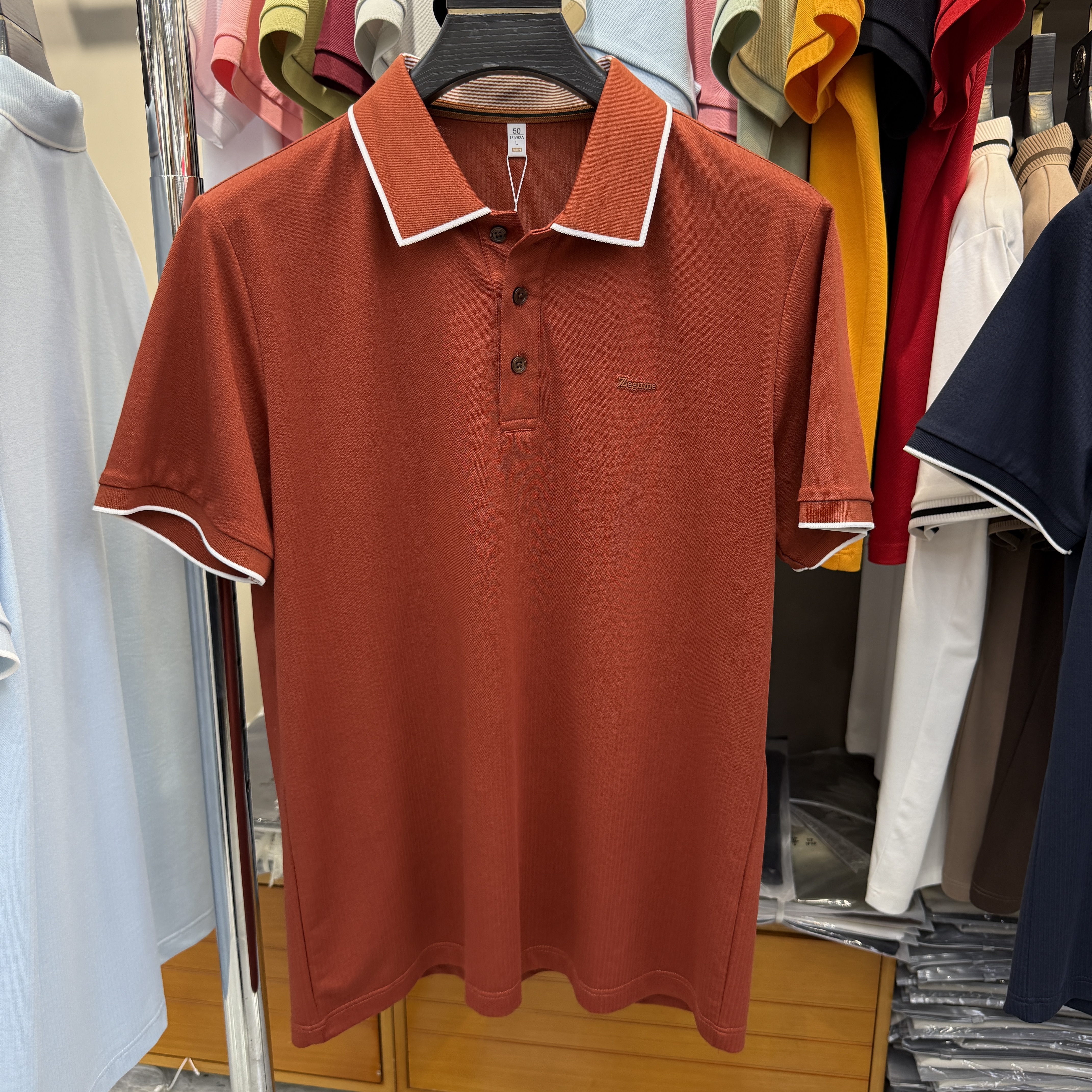 JM6803 42.8% Polyester  39.7%Cotton  13% Modal 4.5%Spandex Short-sleeve polo shirt