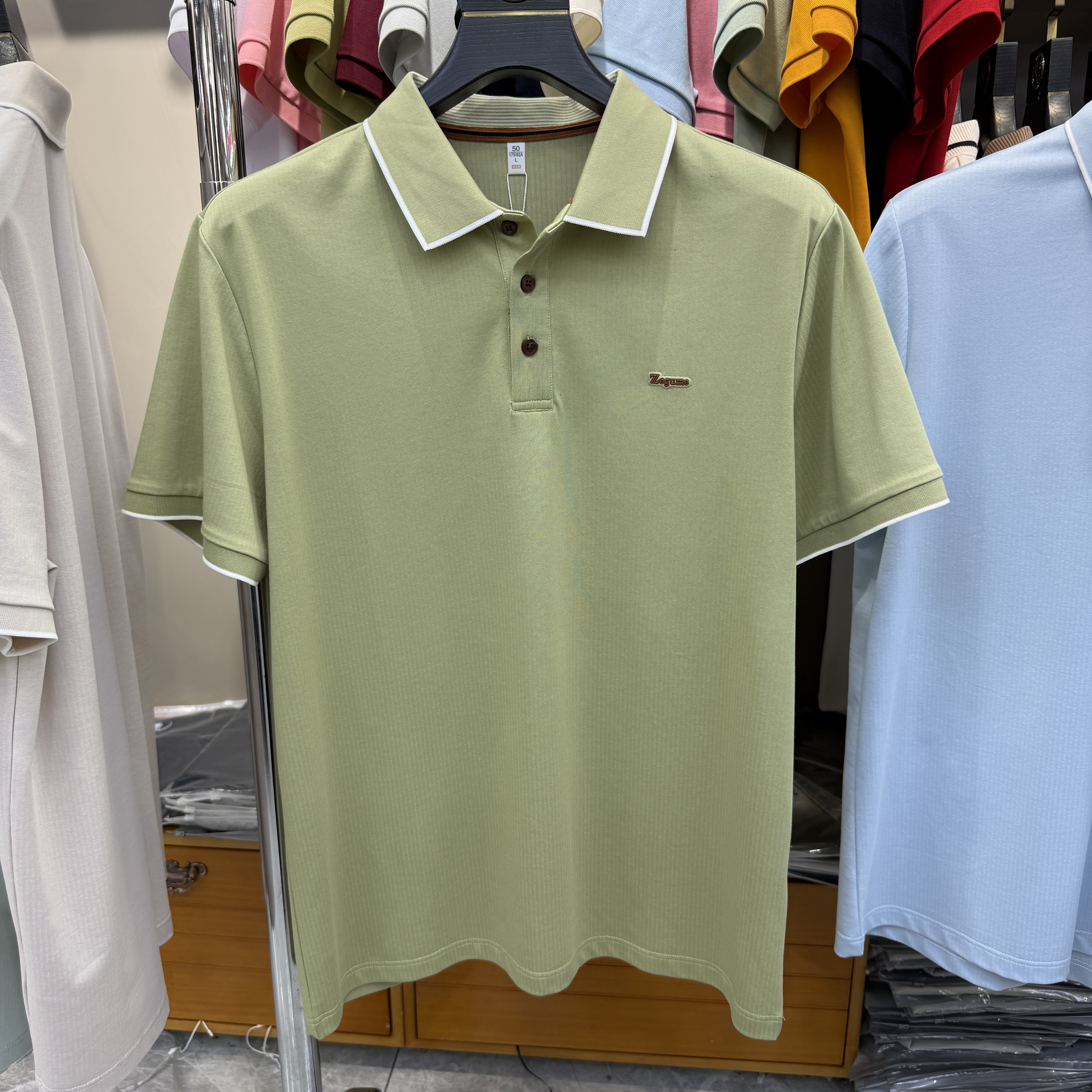 JM6803 42.8% Polyester  39.7%Cotton  13% Modal 4.5%Spandex Short-sleeve polo shirt