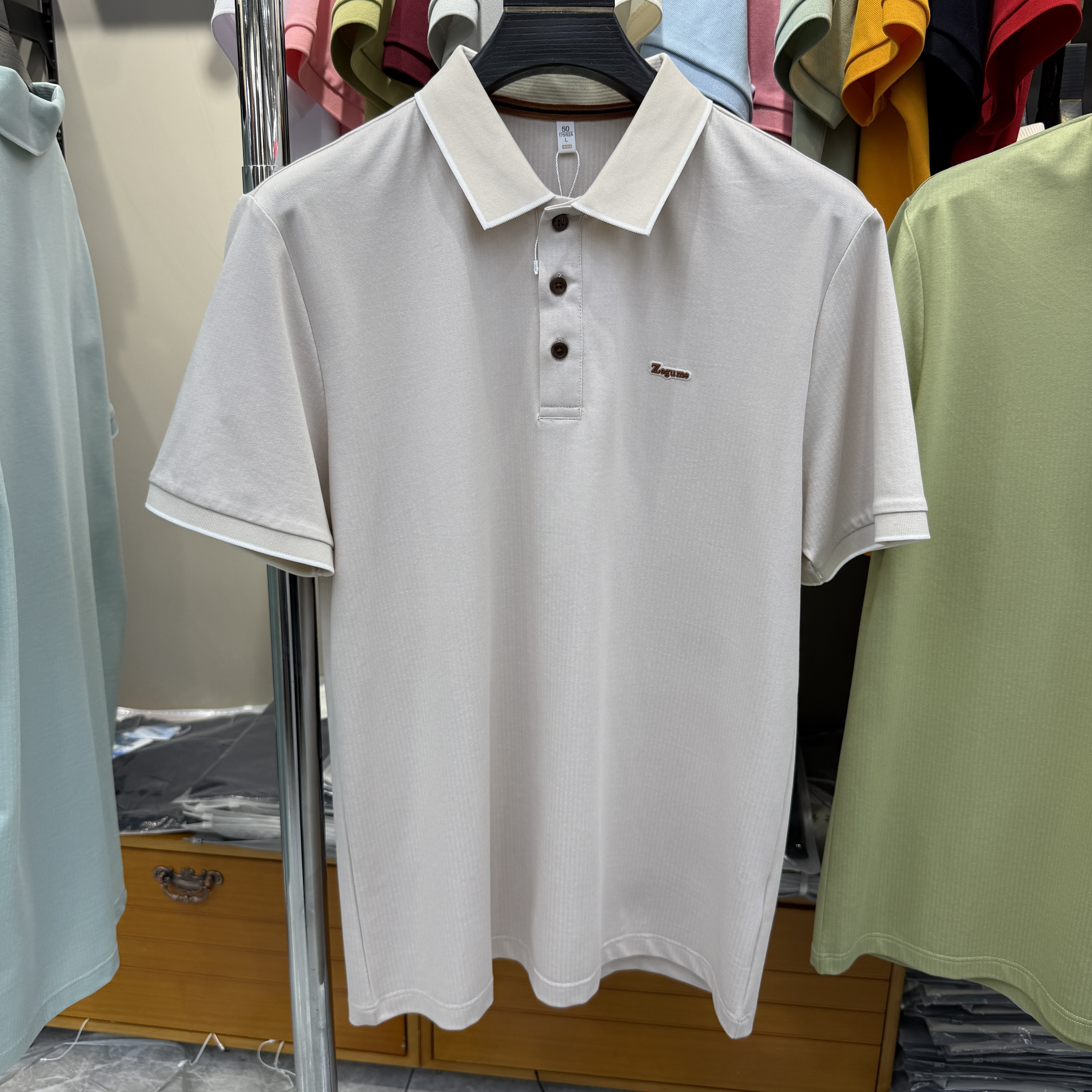 JM6803 42.8% Polyester  39.7%Cotton  13% Modal 4.5%Spandex Short-sleeve polo shirt