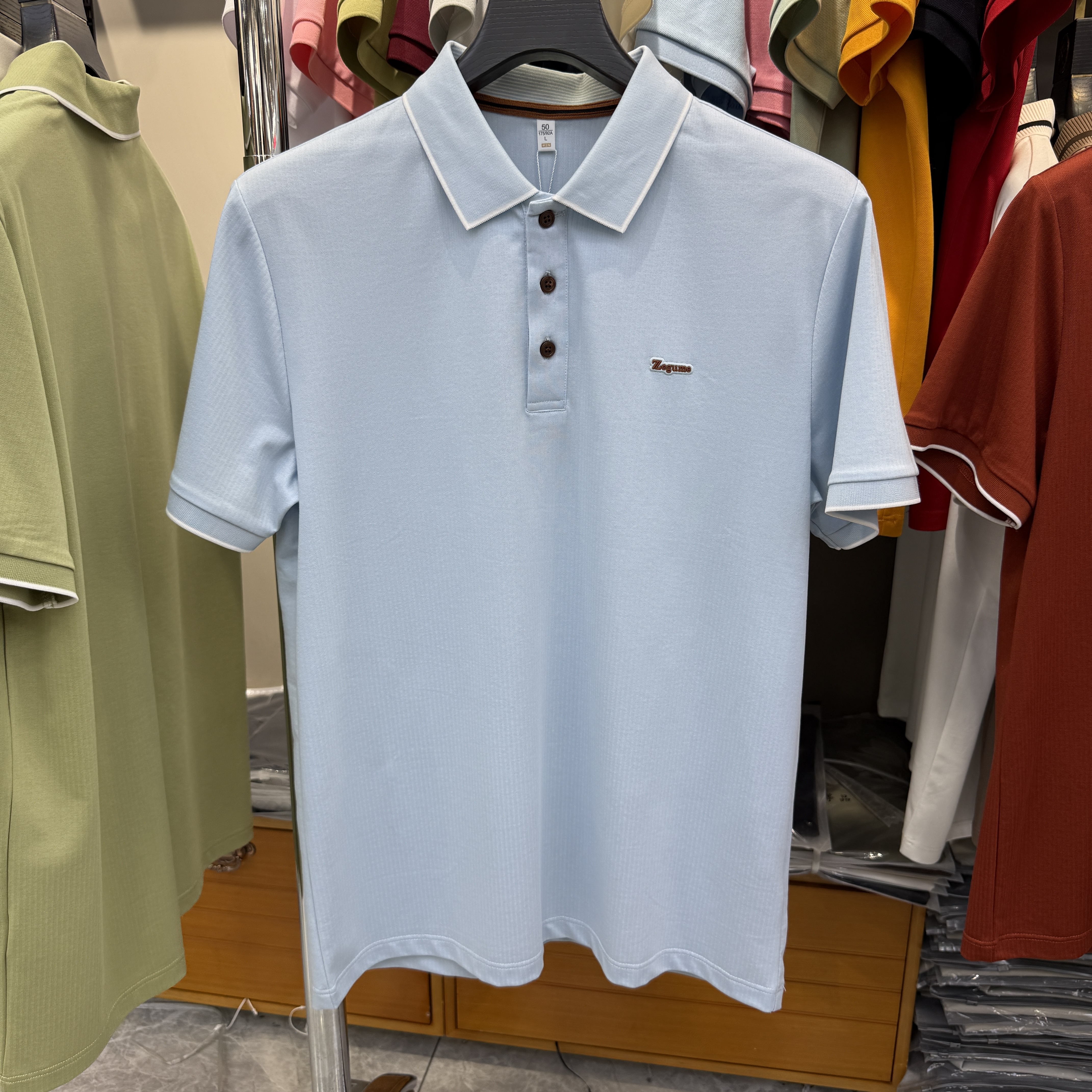 JM6803 42.8% Polyester  39.7%Cotton  13% Modal 4.5%Spandex Short-sleeve polo shirt