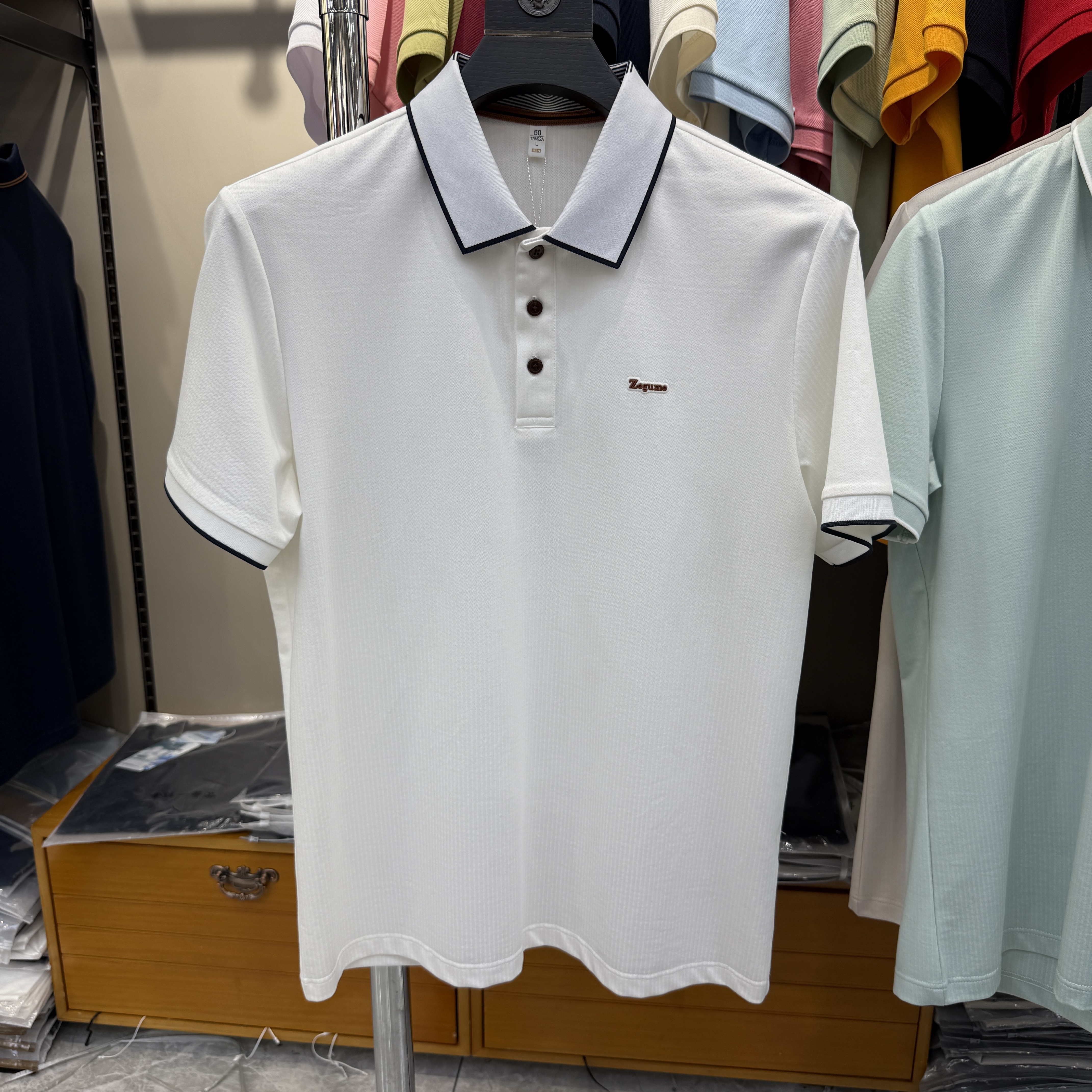 JM6803 42.8% Polyester  39.7%Cotton  13% Modal 4.5%Spandex Short-sleeve polo shirt