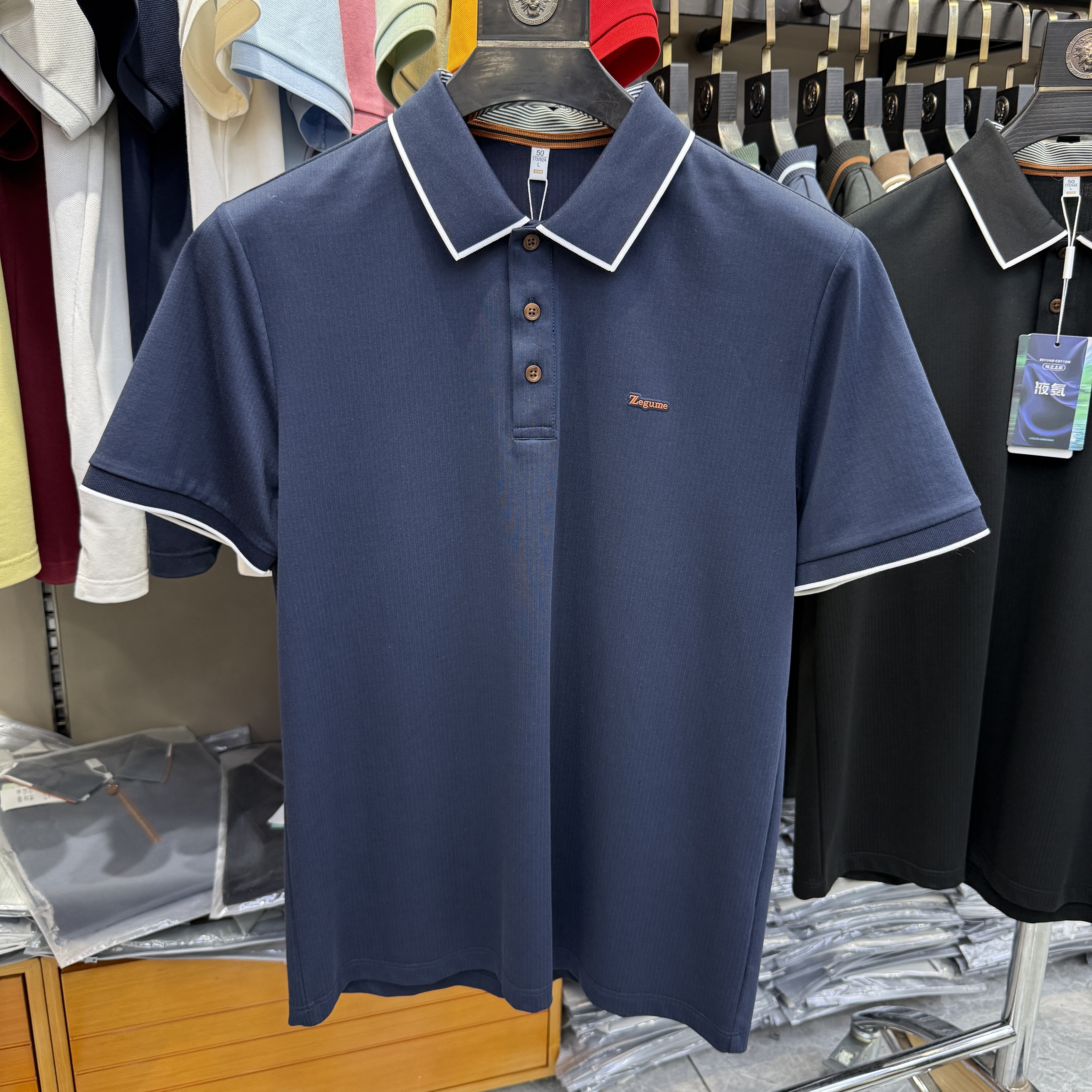 JM6803 42.8% Polyester  39.7%Cotton  13% Modal 4.5%Spandex Short-sleeve polo shirt