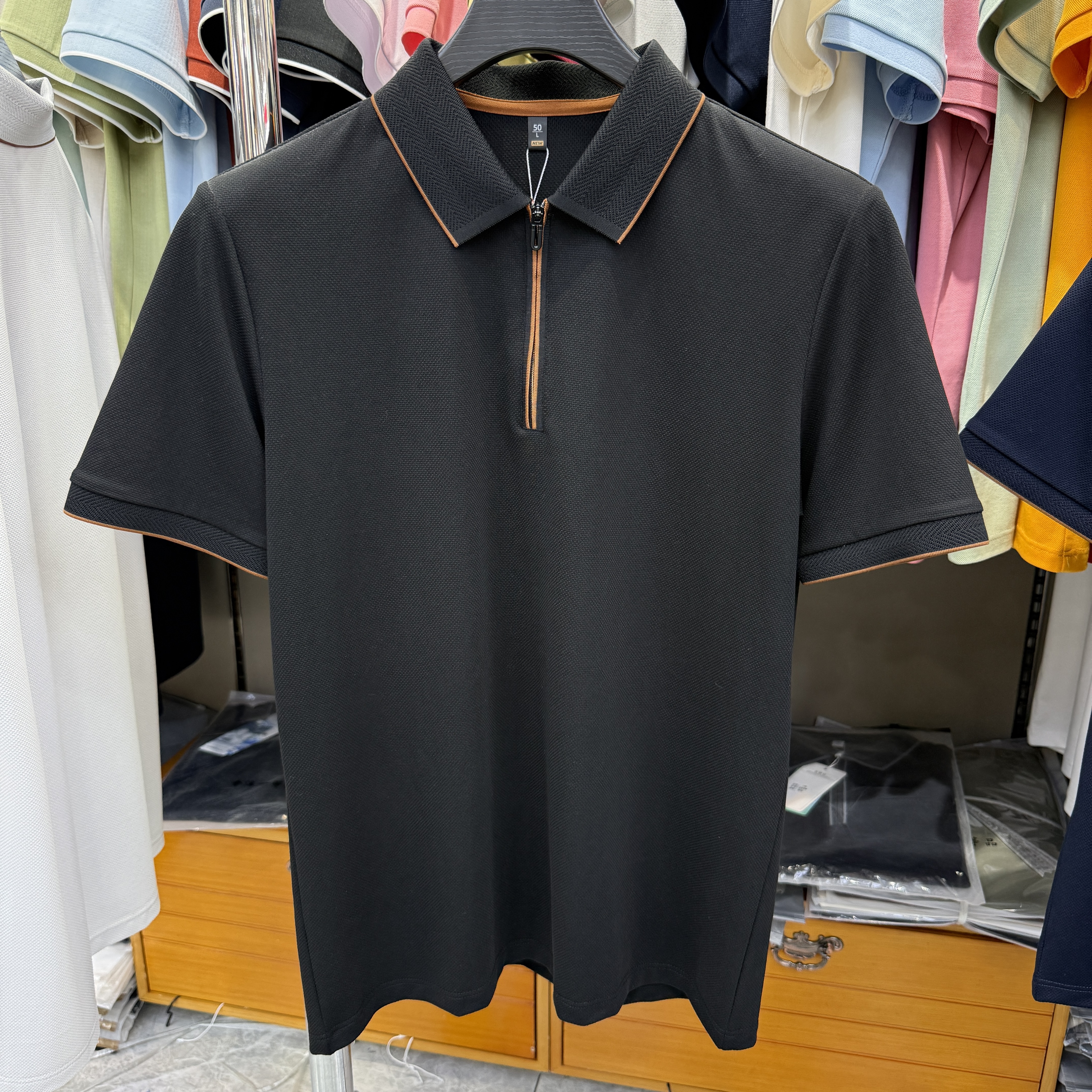 JM6903 54.4% Polyester 39.4% Cotton 6.2% Spandex Short-sleeve polo shirt