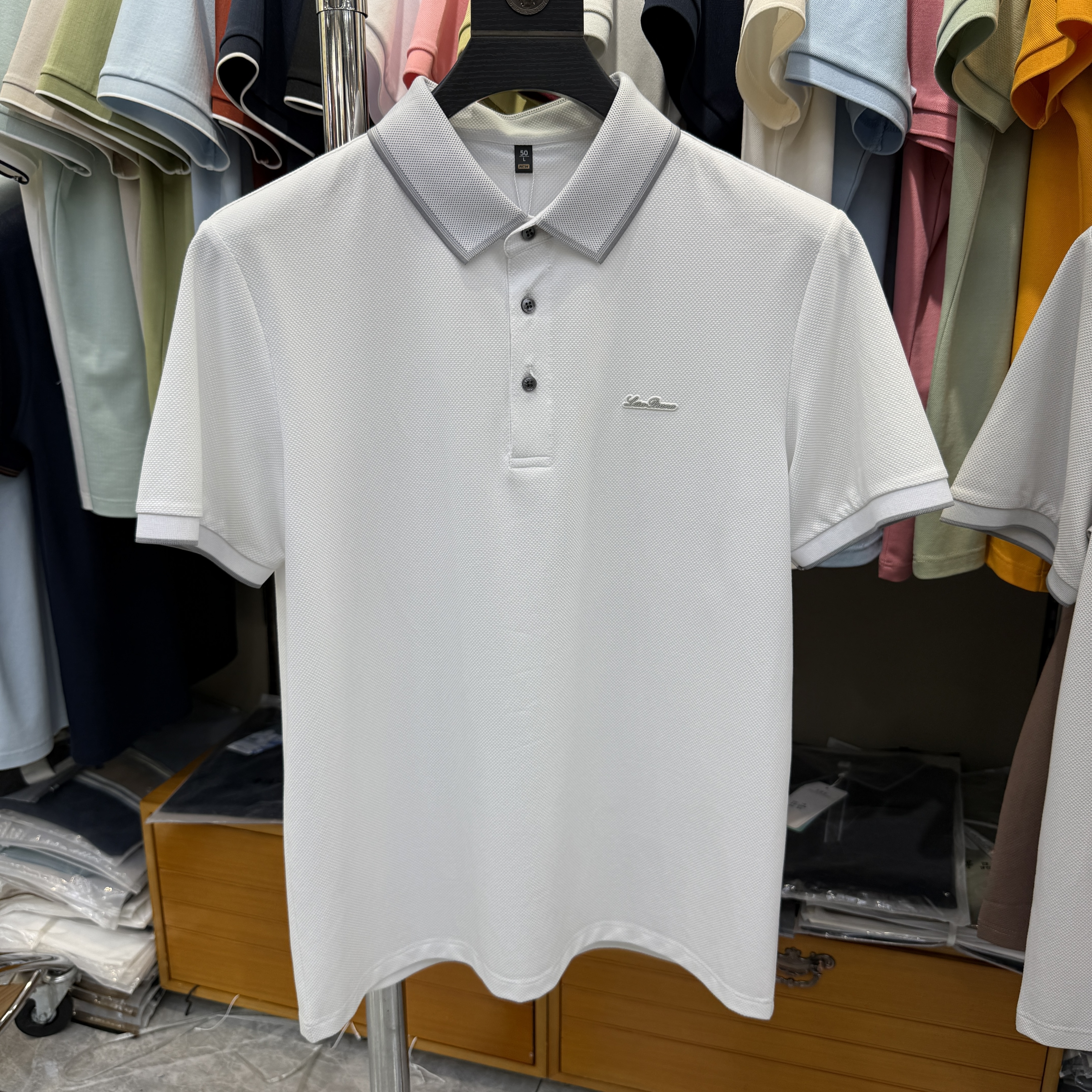 JM6906 54.4% Polyester 39.4% Cotton 6.2% Spandex Short-sleeve polo shirt