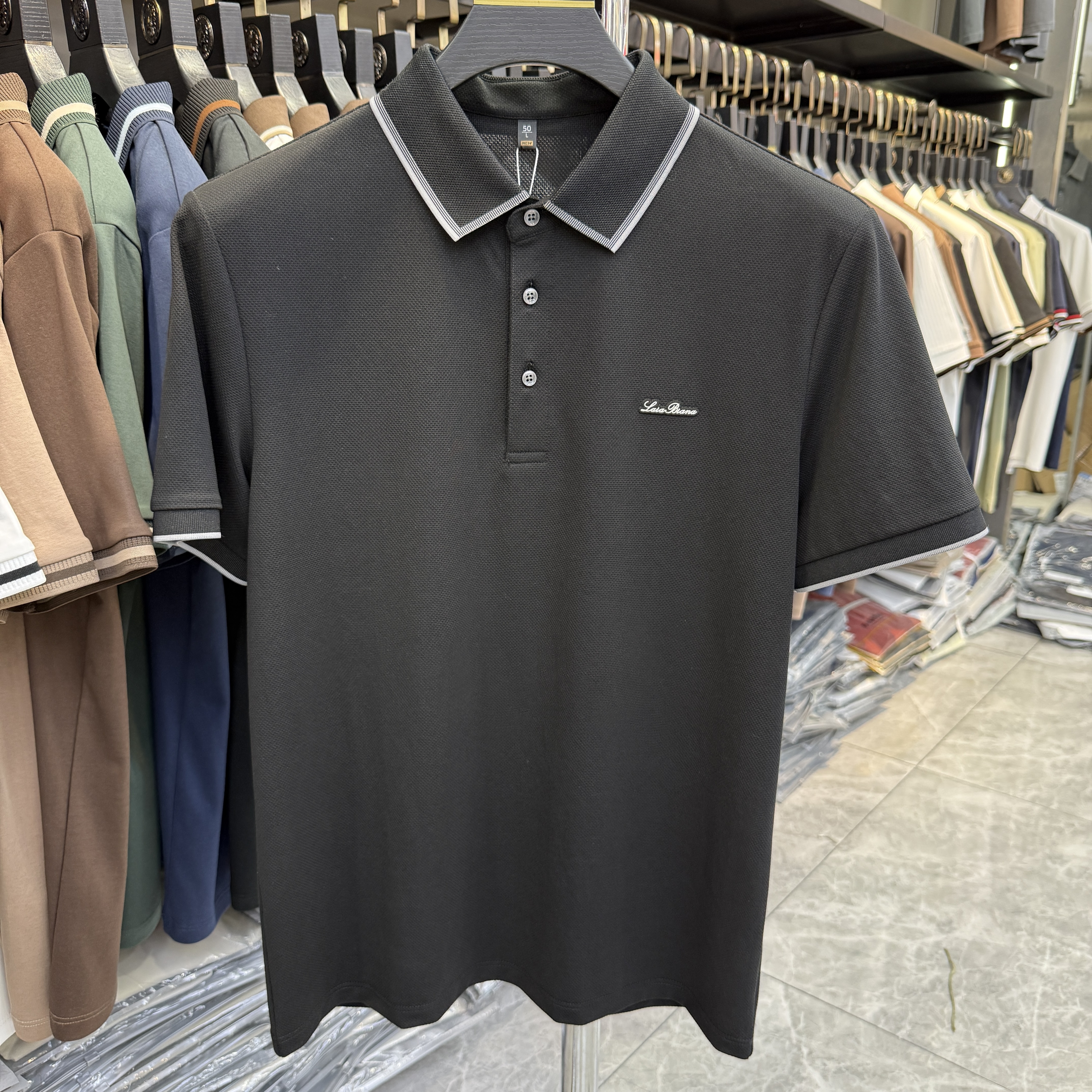 JM6906 54.4% Polyester 39.4% Cotton 6.2% Spandex Short-sleeve polo shirt