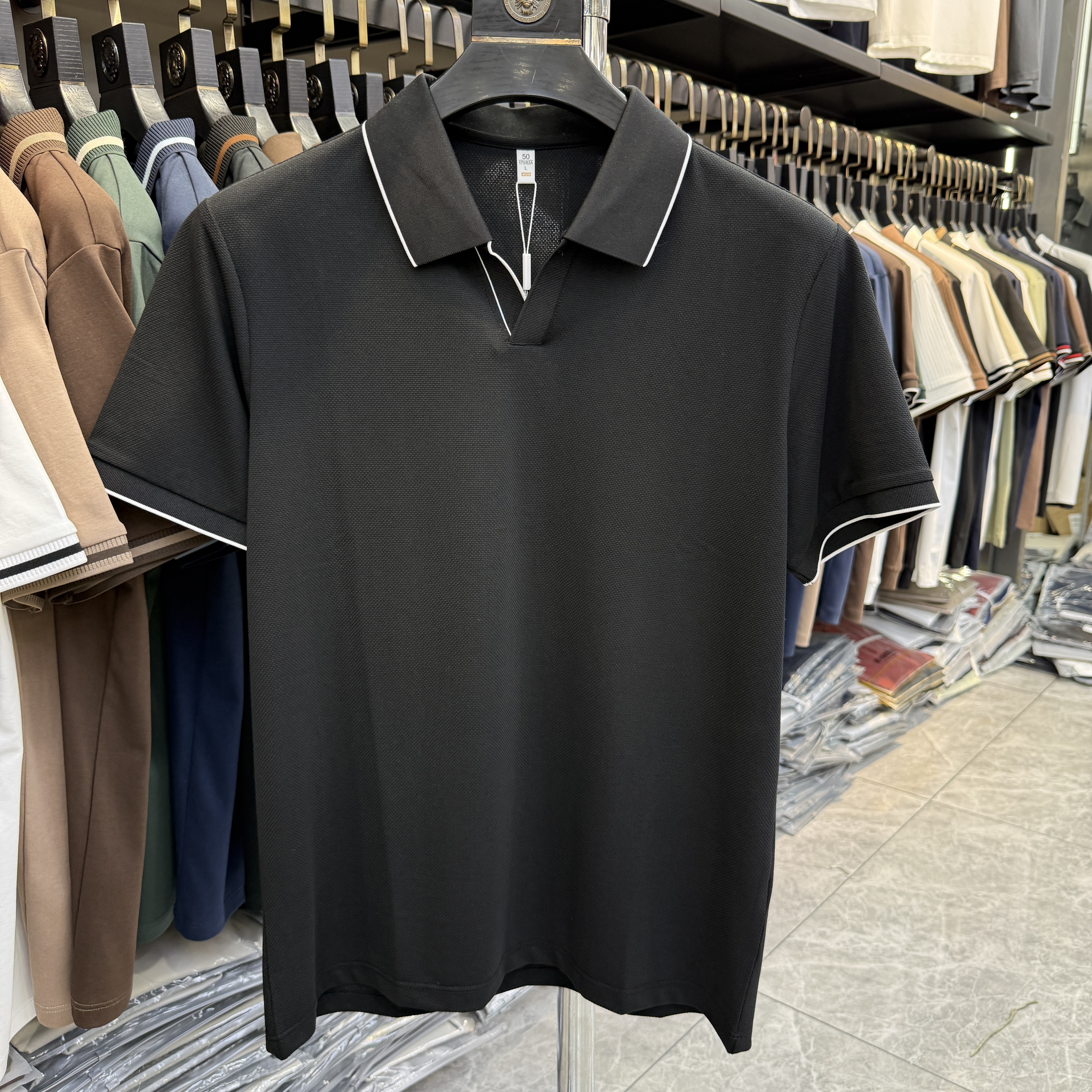 JM7305 54.4% Polyester 39.4% Cotton 6.2% Spandex Short-sleeve polo shirt