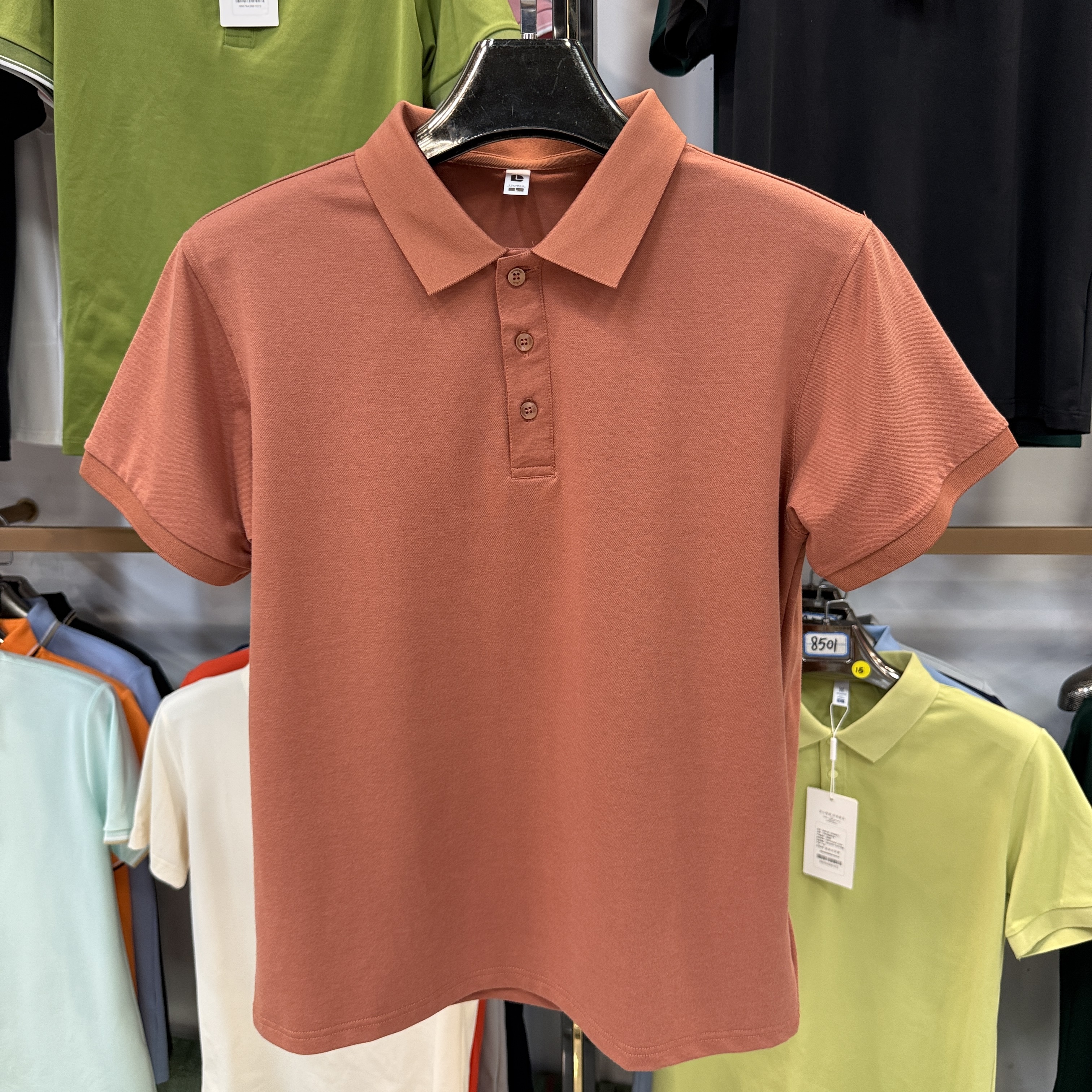 TSA6688 50% Cotton  45% Polyester  5% Spandex Short-Sleeved Polo Shirt