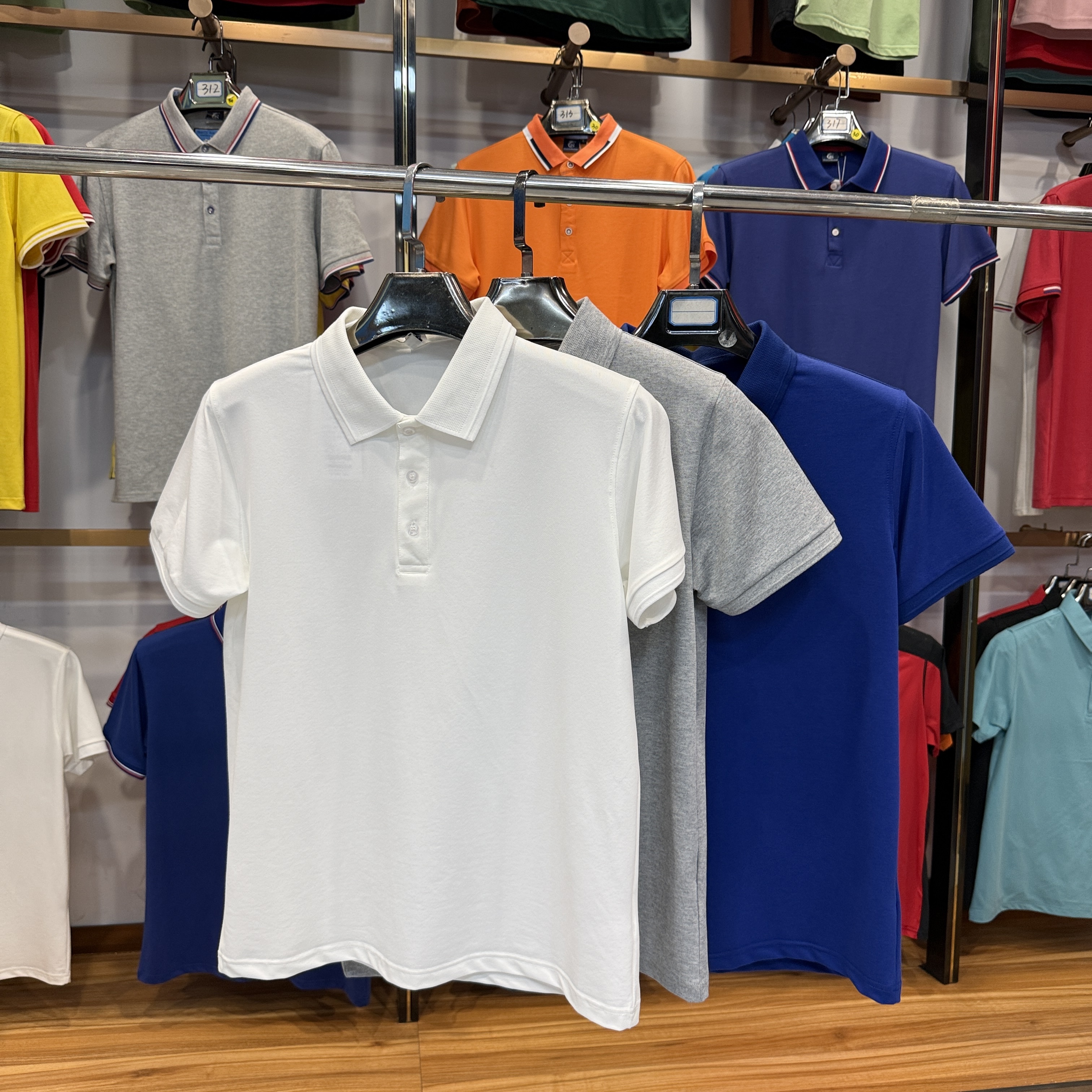 TSD655 50% Long-staple Cotton 45% Polyester 5% Spandex Short-Sleeved Polo Shirt