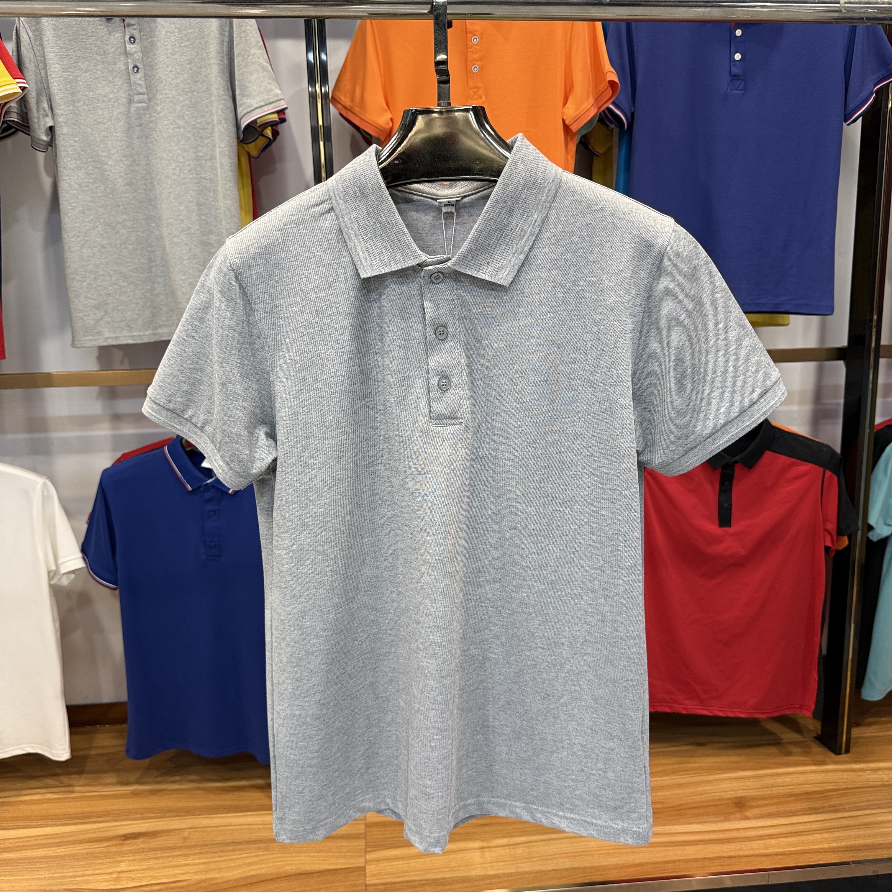TSD655 50% Long-staple Cotton 45% Polyester 5% Spandex Short-Sleeved Polo Shirt