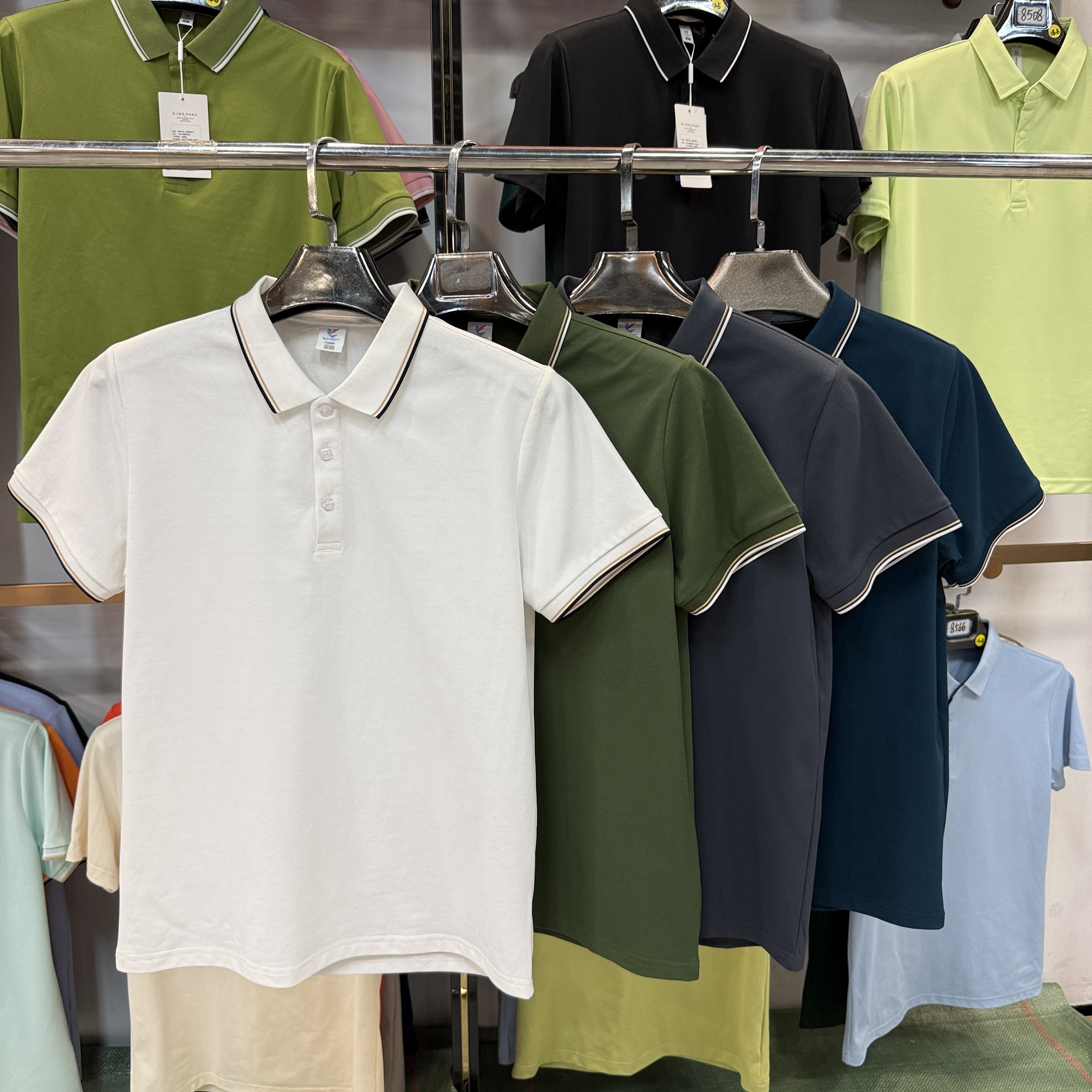 TSK916 50% Ice Silk 50% Plant Fiber Short-Sleeved Polo Shirt