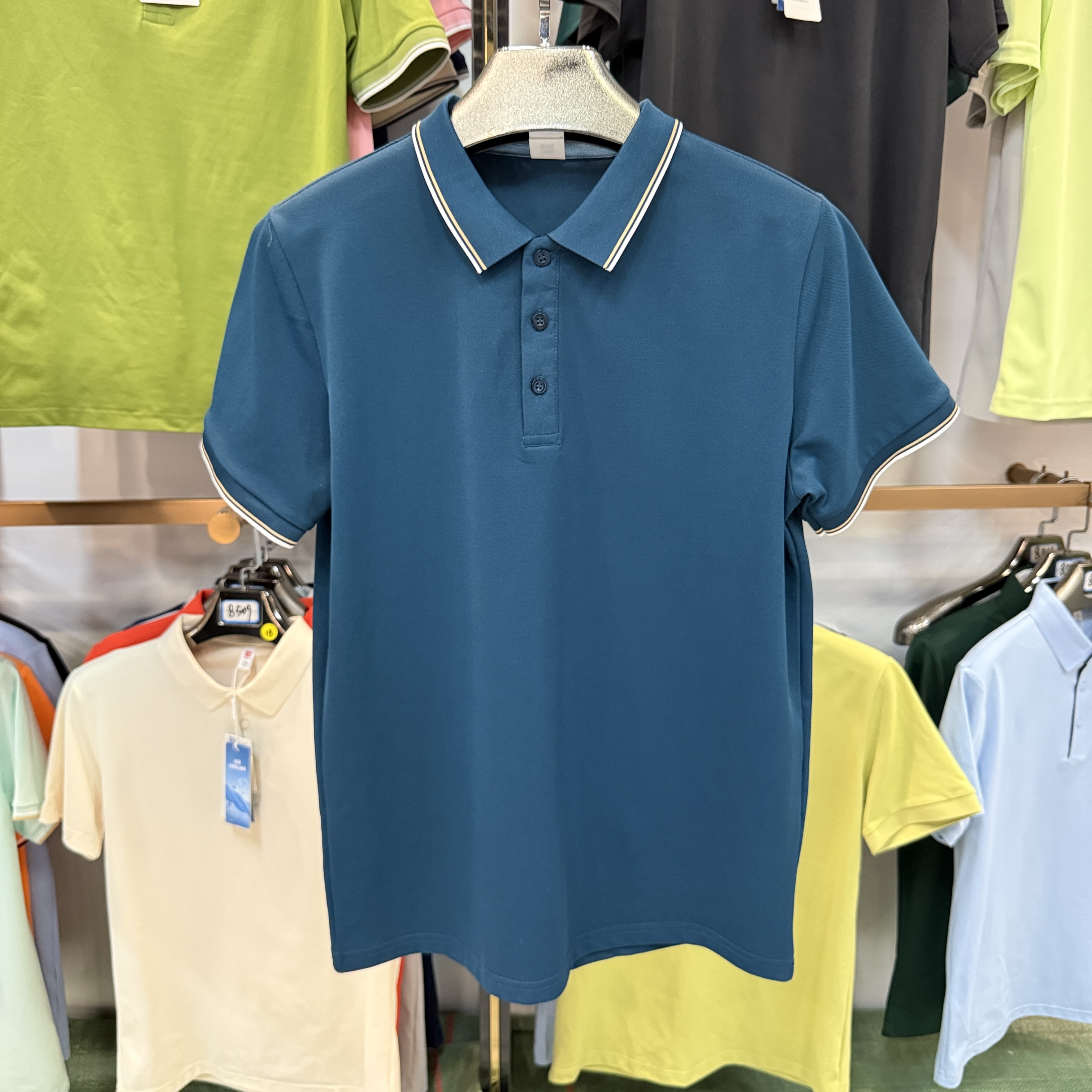 TSK916 50% Ice Silk 50% Plant Fiber Short-Sleeved Polo Shirt
